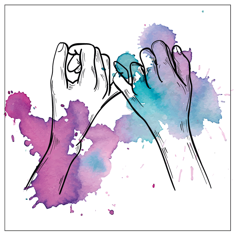 Handen pink belofte vinyl tapijt tiener - TenStickers