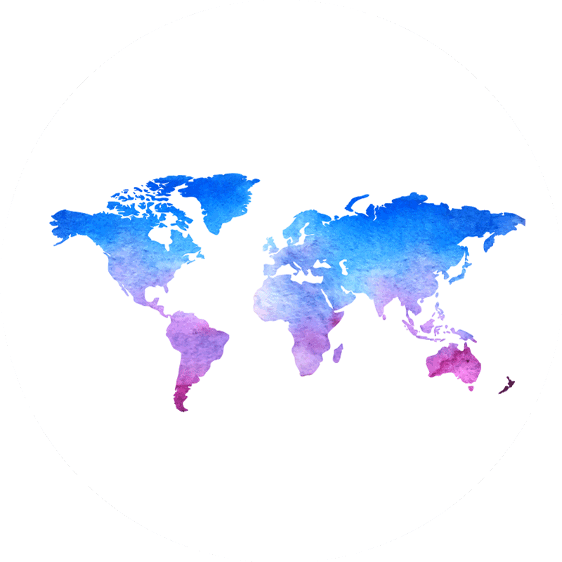 Rond Vinyl Tapijt met Wereldkaart in Aquarelstijl - TenStickers