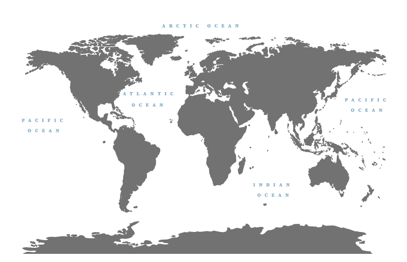 Gestileerde wereldkaart vinyl tapijt woonkamer - TenStickers