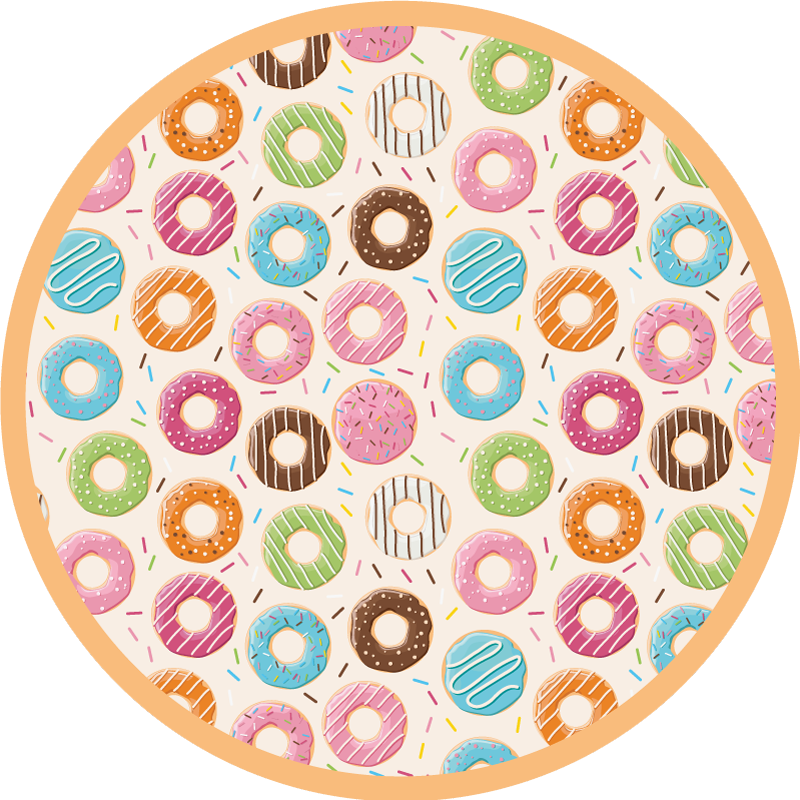 Kleurrijk donutpatroon vinyl tapijt voor meer kinderen - TenStickers