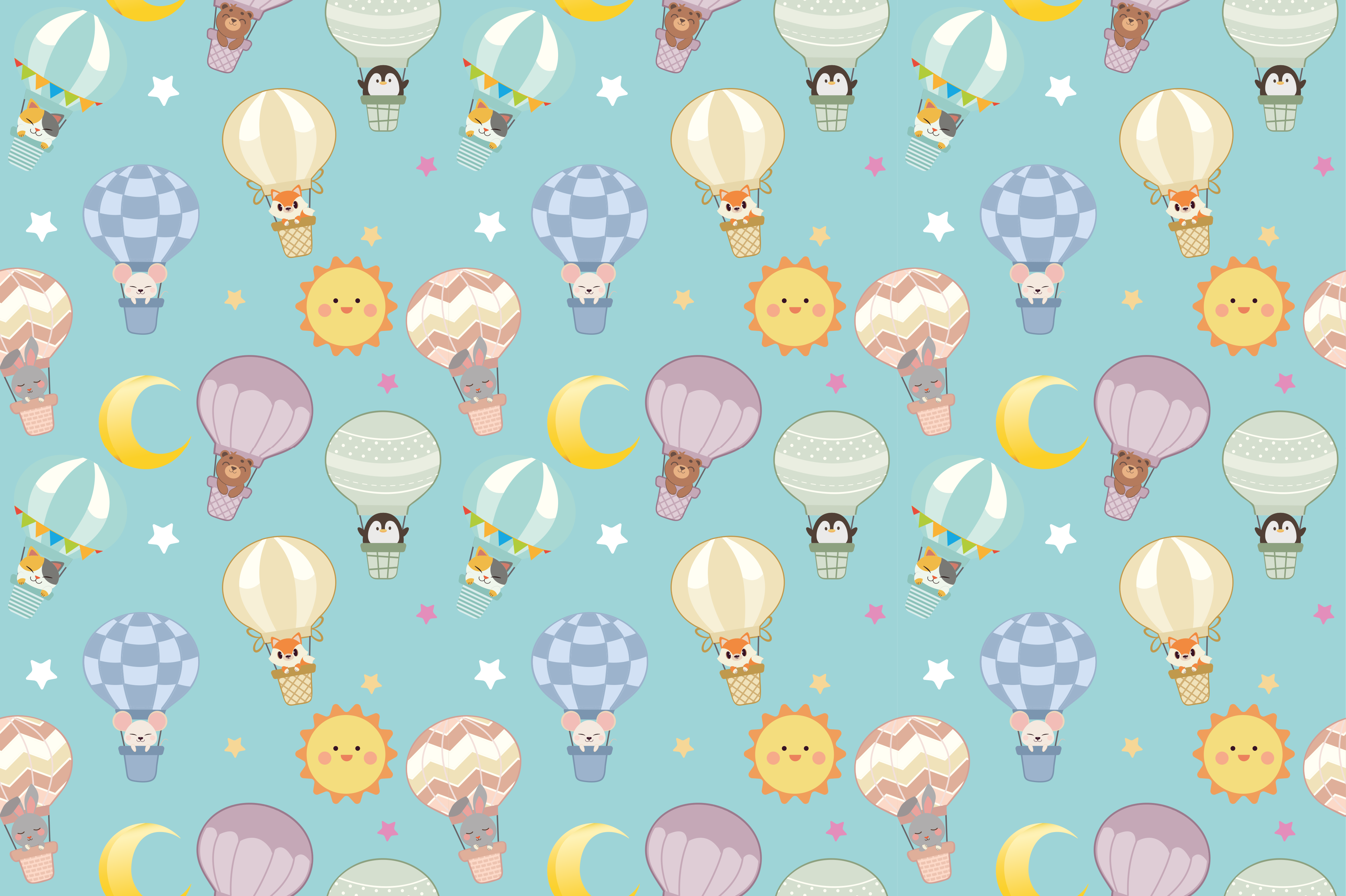 Grillige lucht vinyl tapijt baby - TenStickers