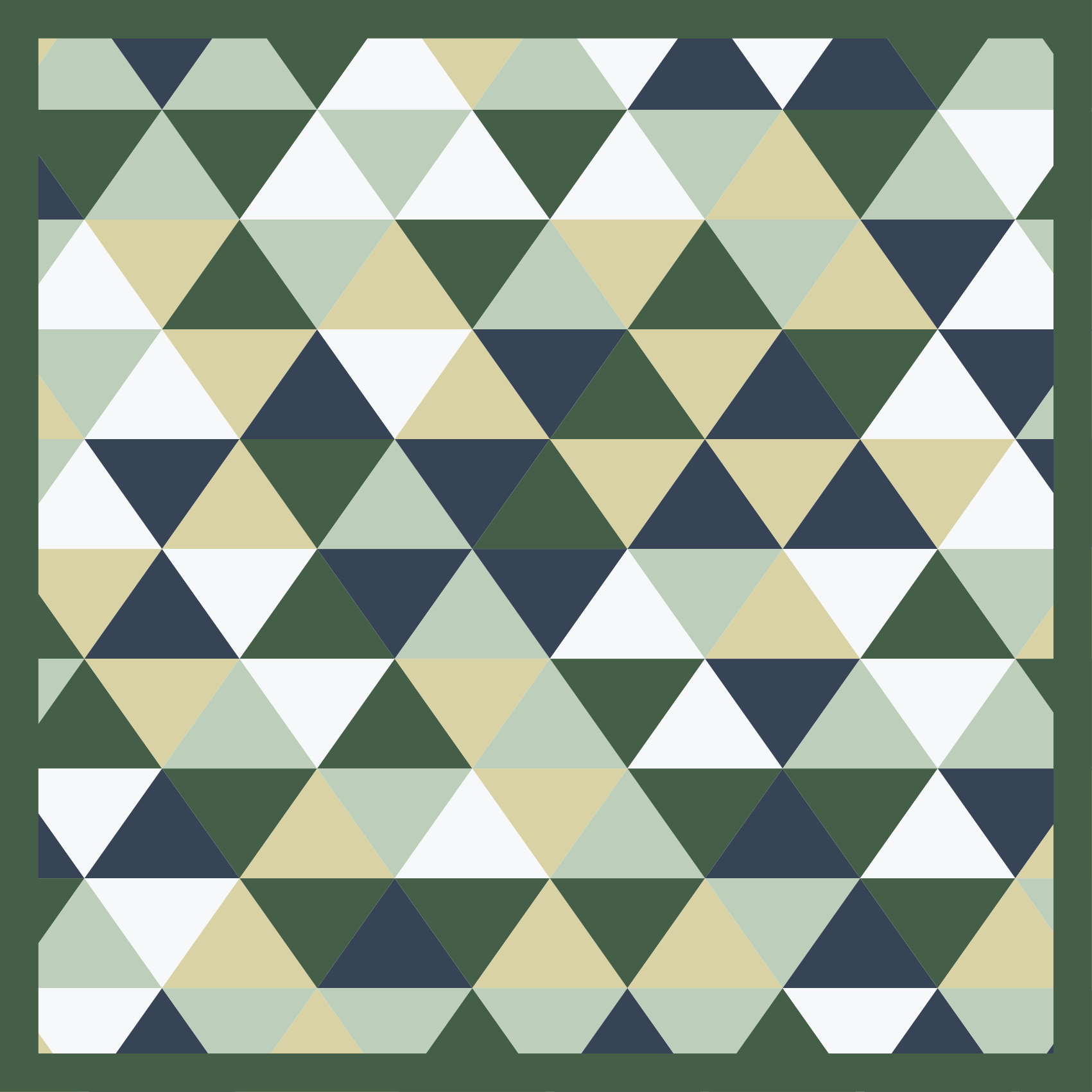 Groen en blauw geometrisch vloerkleed met scandinavische driehoek - TenStickers
