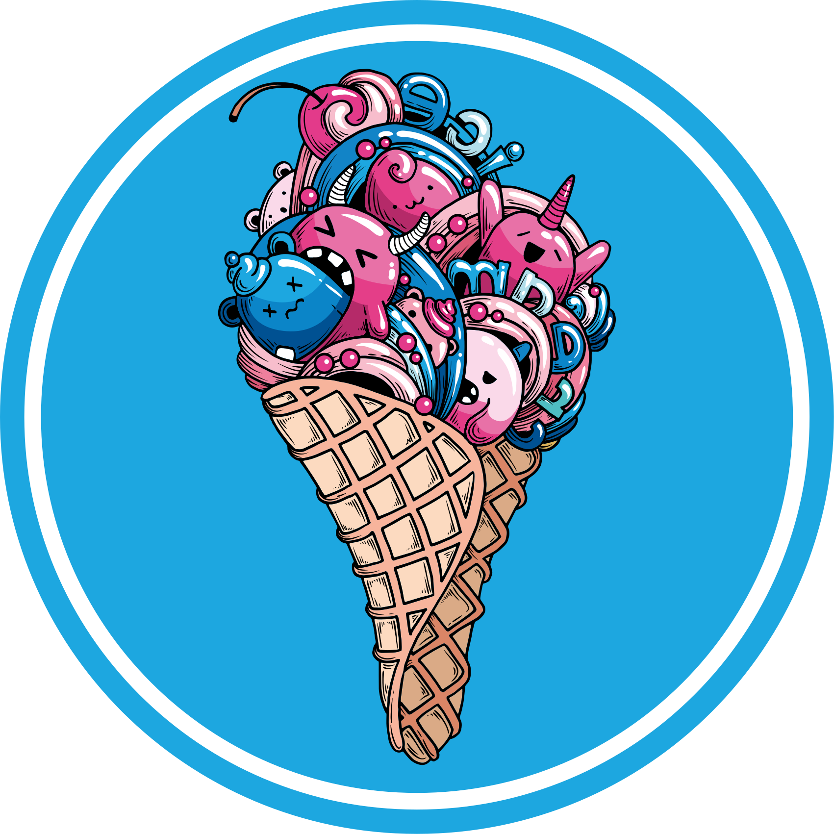 Ijsverrukking vinyl vloerkleed rond - TenStickers