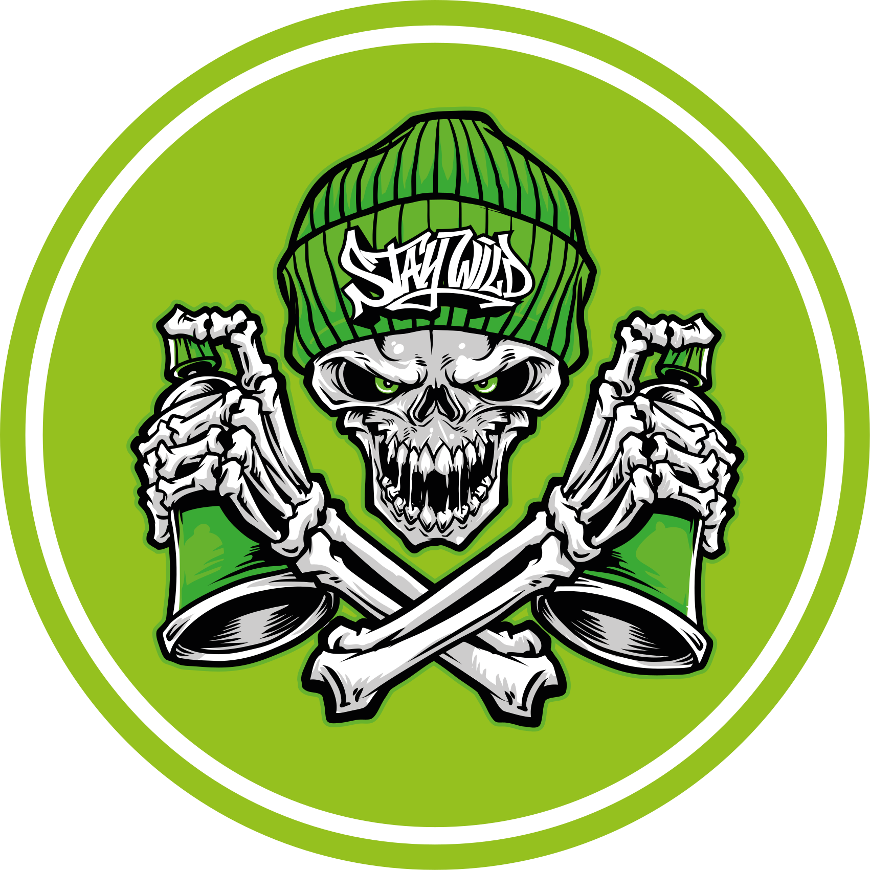 Schedel en drankjes vinyl vloerkleed rond - TenStickers