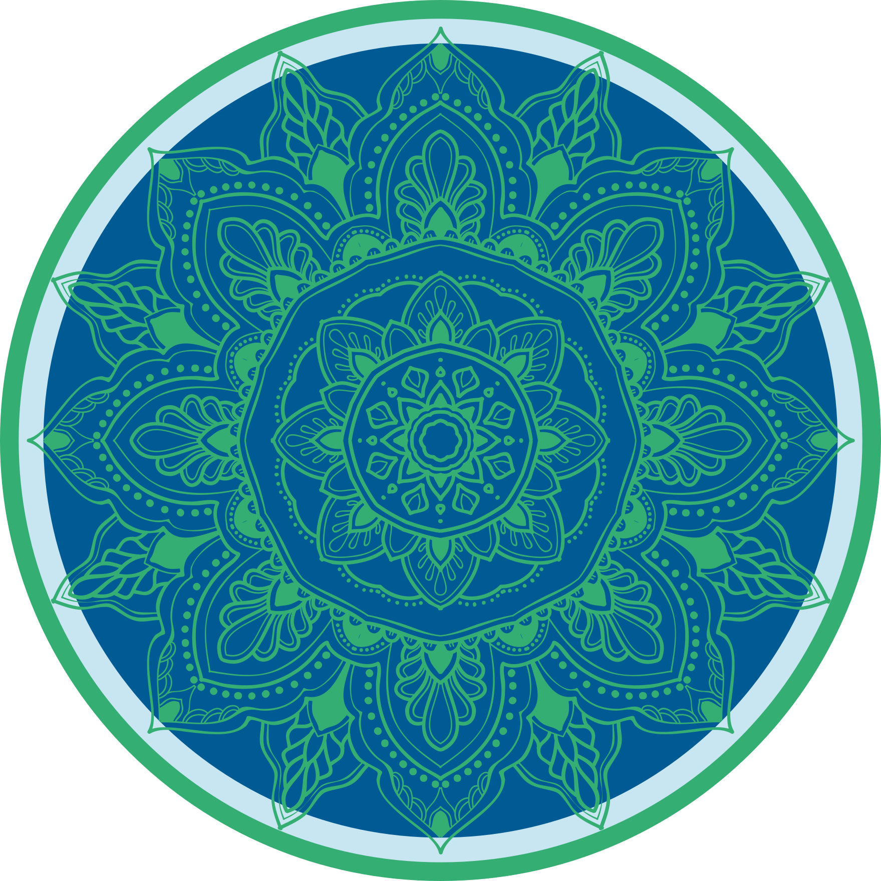 Uitgebreid bloemstuk vinyl tapijt mandala - TenStickers