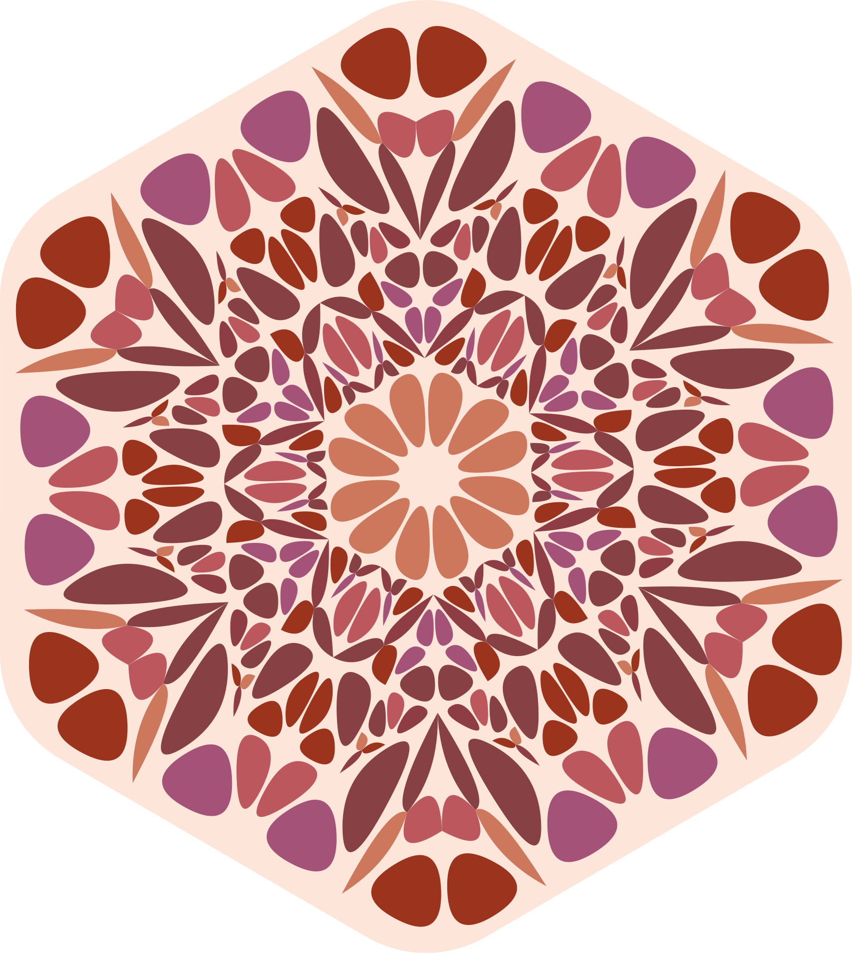 Levendig bloemenelement vinyl tapijt mandala - TenStickers