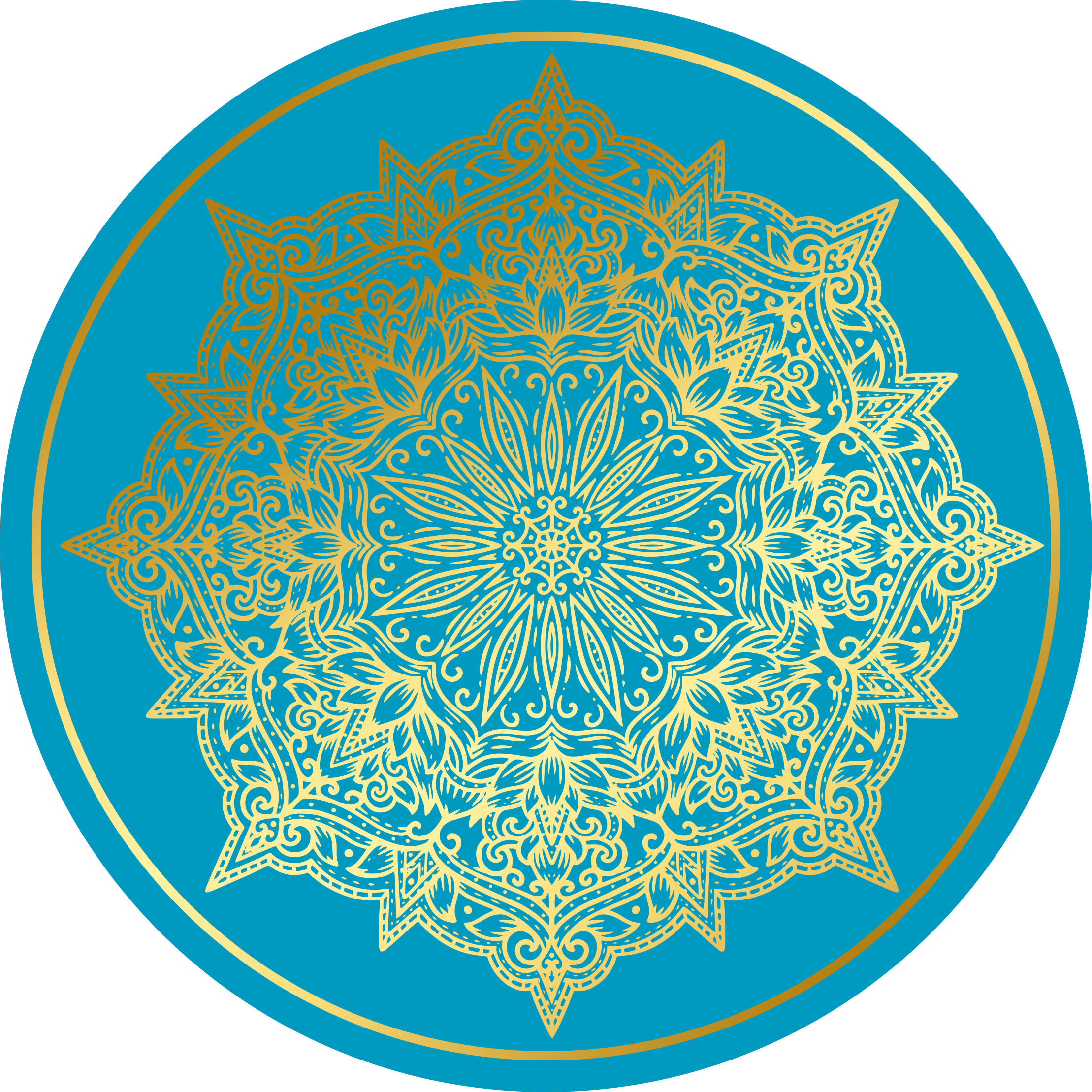 Complexe mandala-kunstwerken vinyl vloerkleed rond - TenStickers