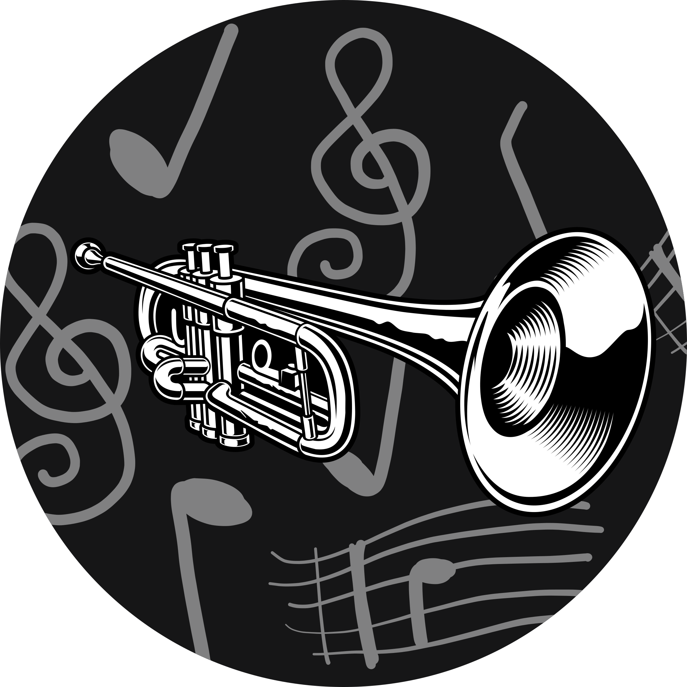 Muziekinstrument thema vinyl vloerkleed rond - TenStickers