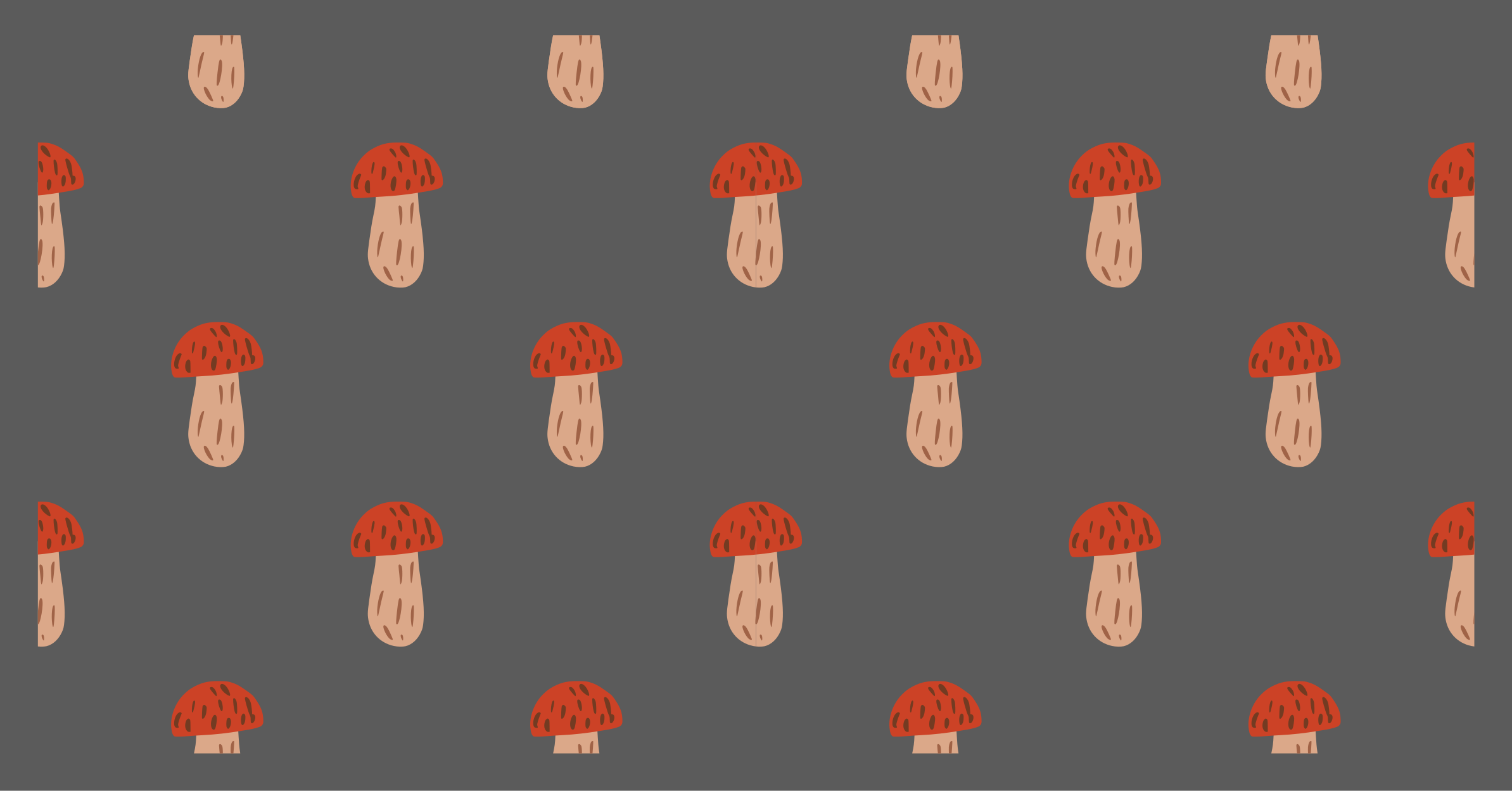 Vinyl tapijt natuur met speelse paddenstoelenprint - TenStickers