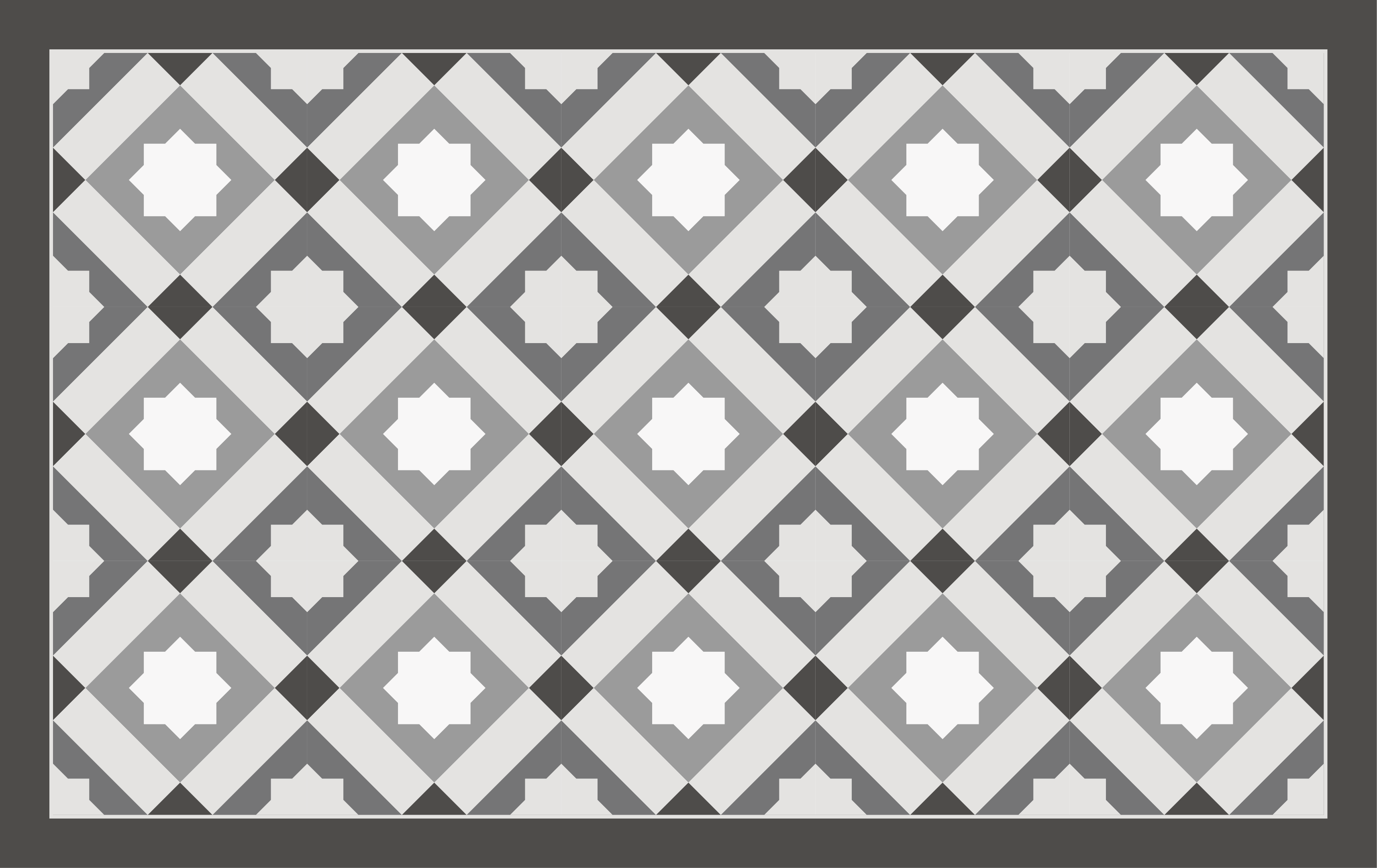 Grijze sterrentegels vinyl tapijt mozaïek - TenStickers