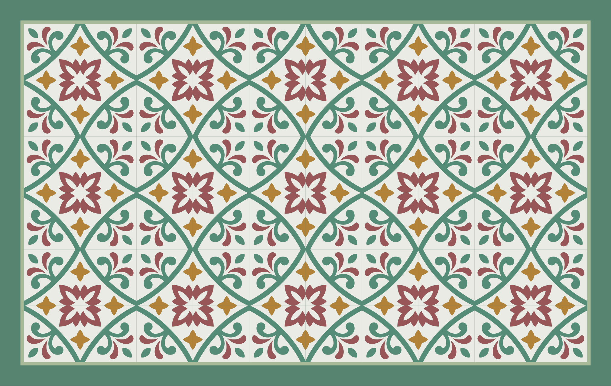 Elegante bloemenmozaïek vinyl vloerkleed keuken - TenStickers