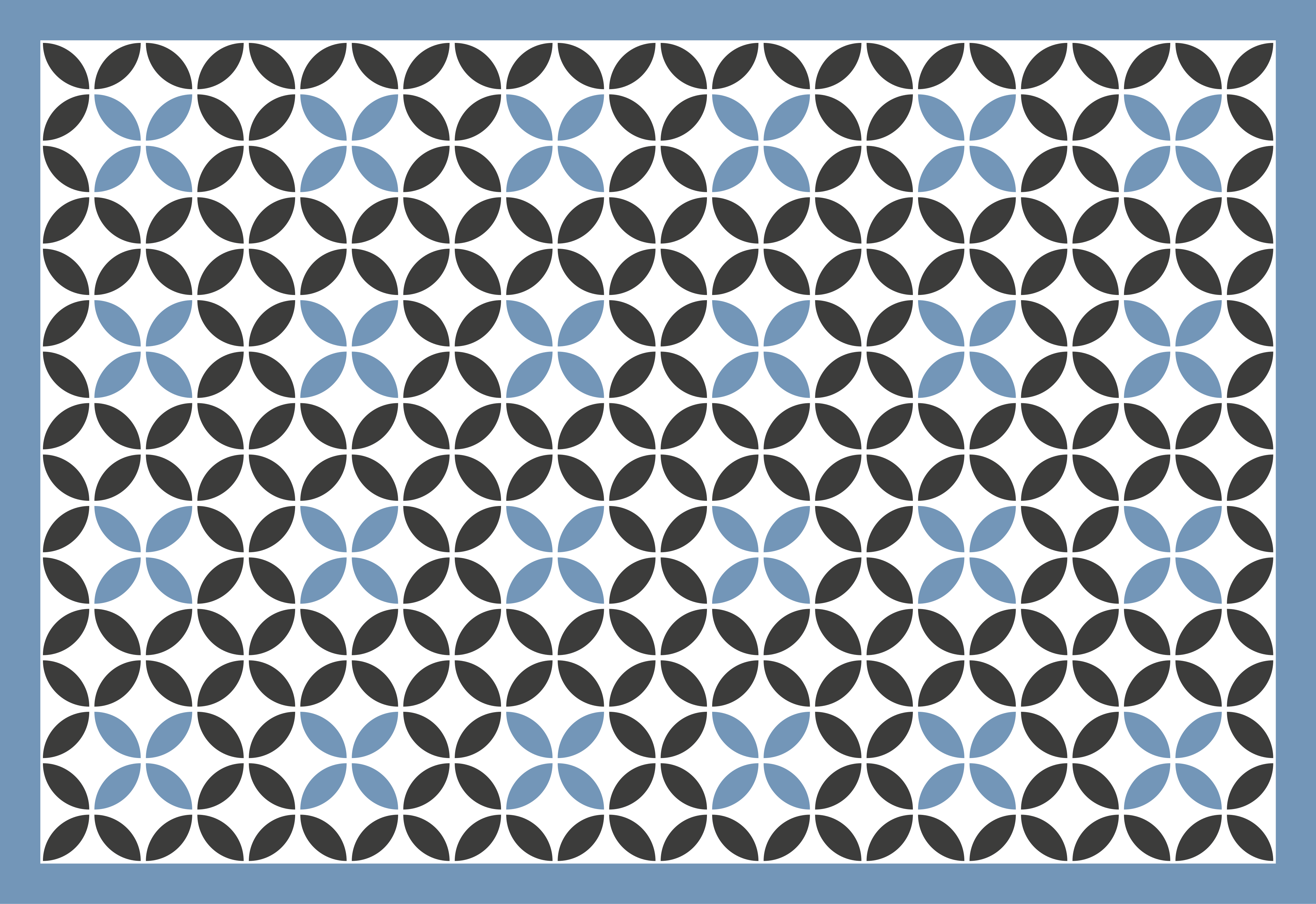 Overlay blauw cirkelvormig patroon vinyl tapijt geometrisch - TenStickers