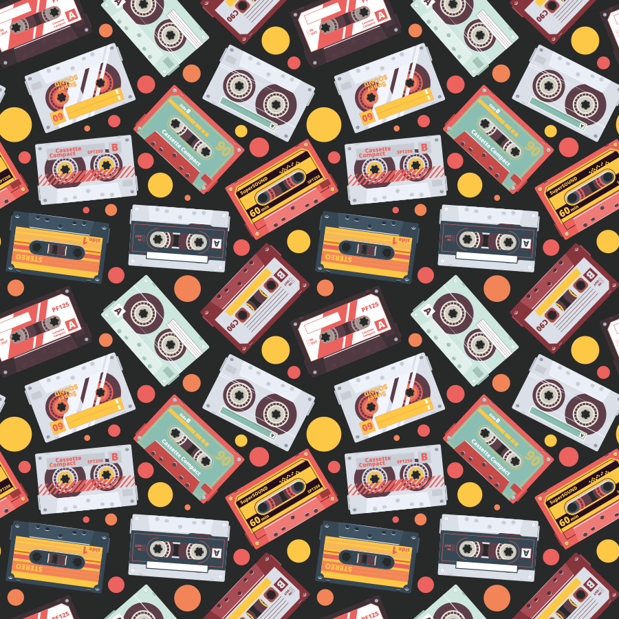 Vinyl tapijt met textuur retro cassette stijl - TenStickers