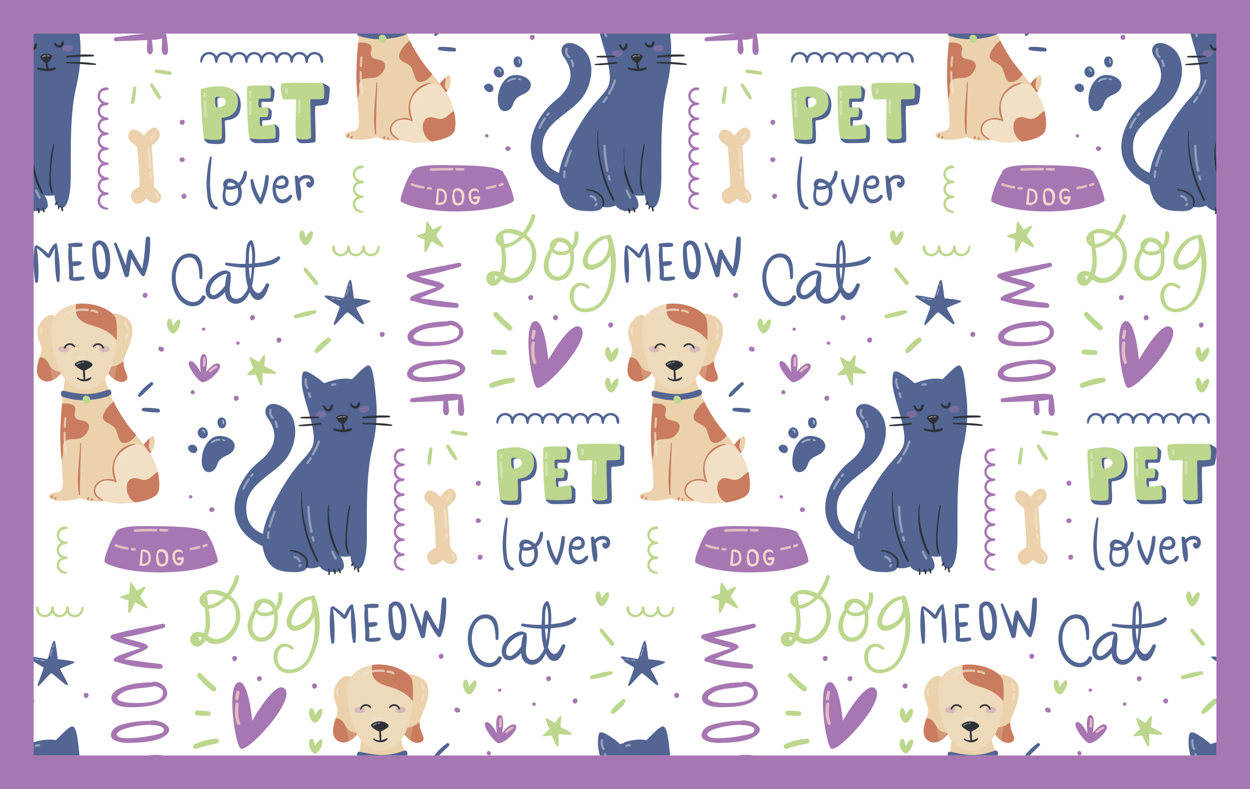 Thema voor dierenliefhebbers dieren vinyl tapijt - TenStickers