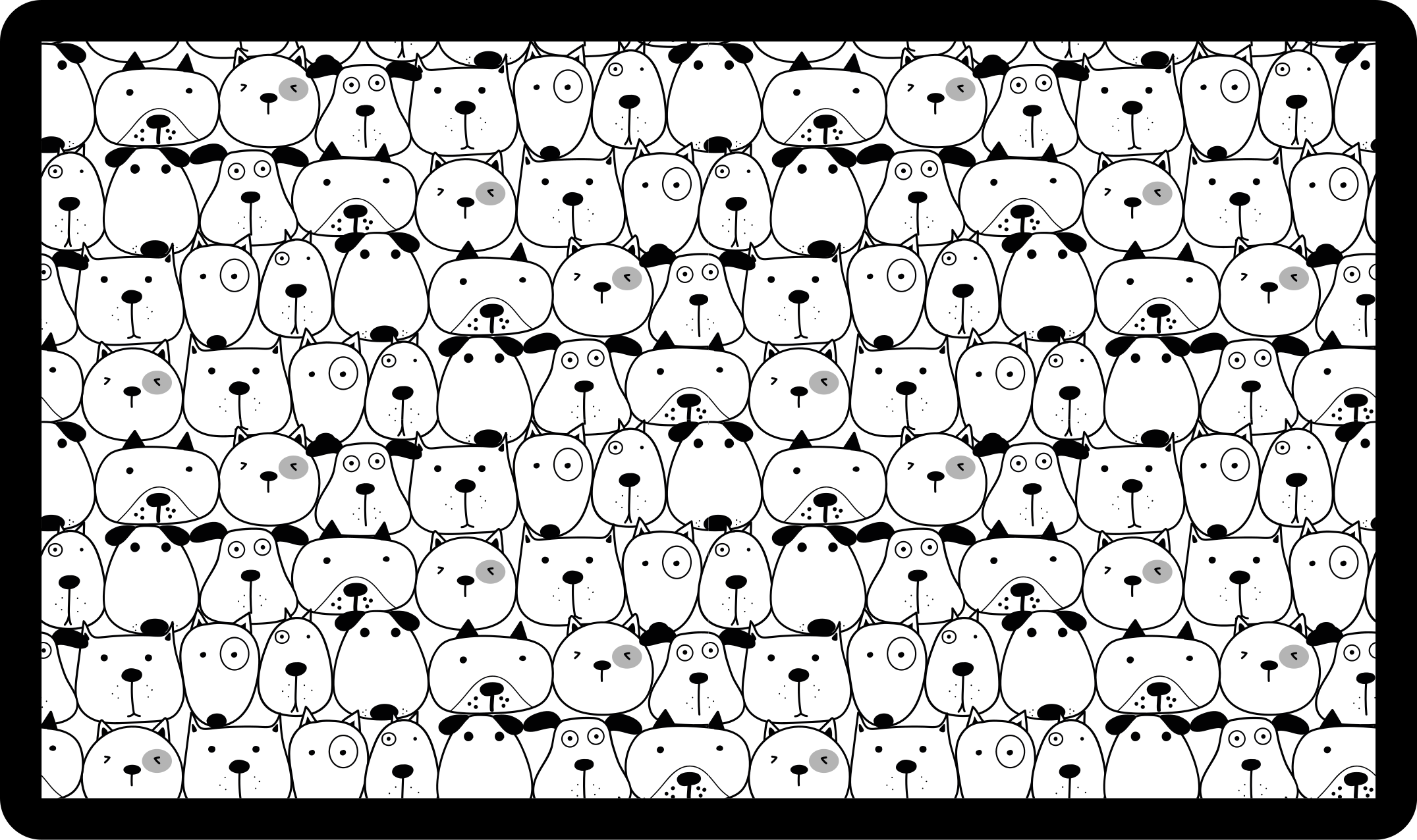 Schattige gezichten van wezens dieren vinyl tapijt - TenStickers