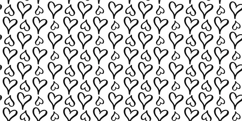 Vinyl tapijt met textuur zwart hart patroon - TenStickers