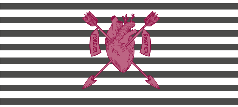 Hartpijlen samen vinyl tapijt zinnen en teksten - TenStickers