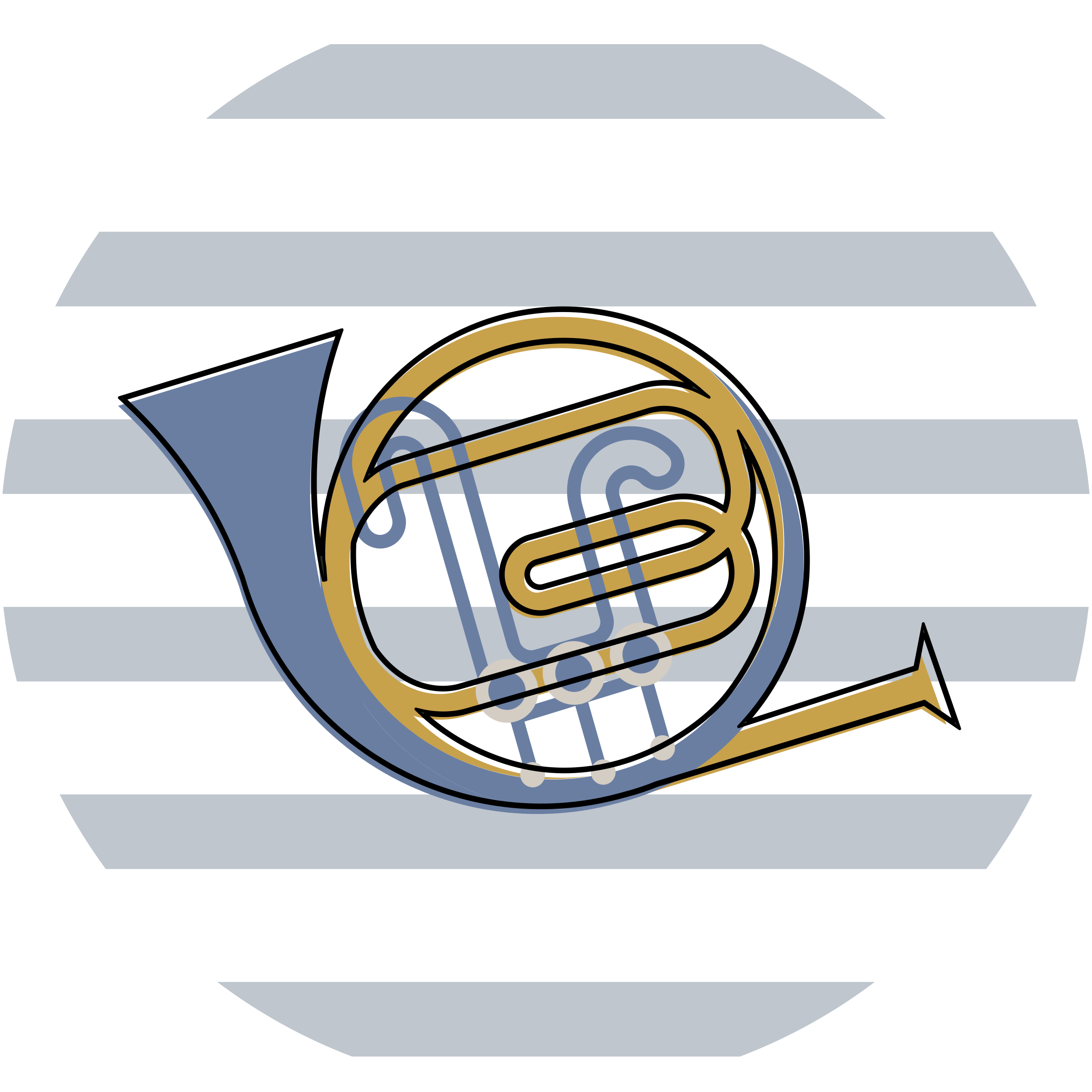 Muziekhoorn ontwerp vinyl vloerkleed rond - TenStickers