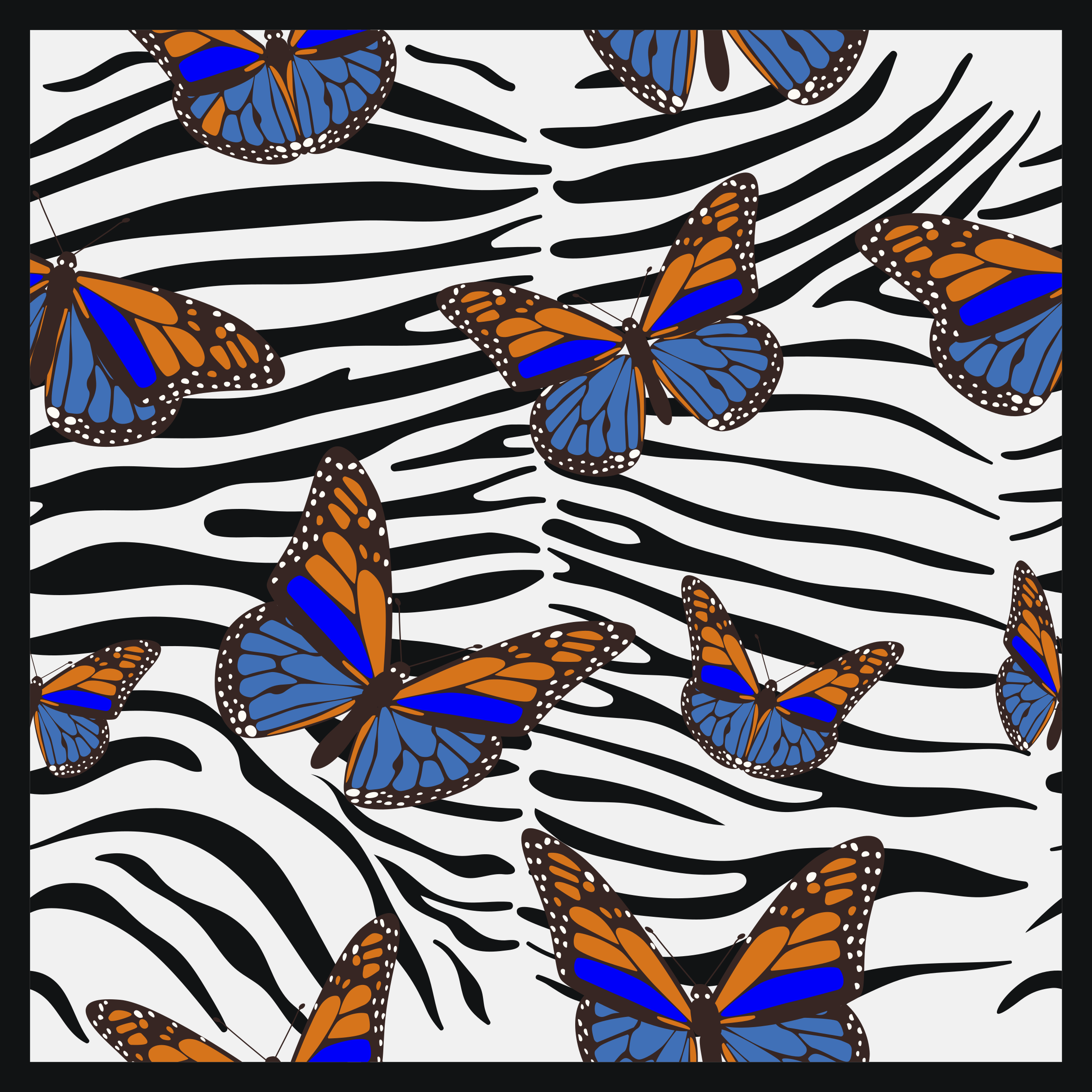 Vlinder zebra patroon vinyl tapijt dierenprint - TenStickers