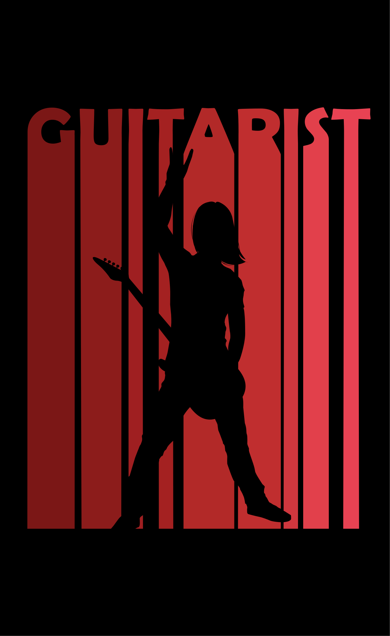 Gitarist silhouet vinyl tapijt met textuur - TenStickers