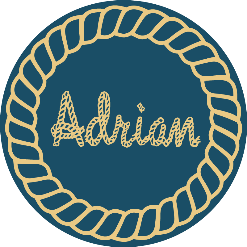 Circulaire nautische naam vinyl tapijt voor meer kinderen - TenStickers