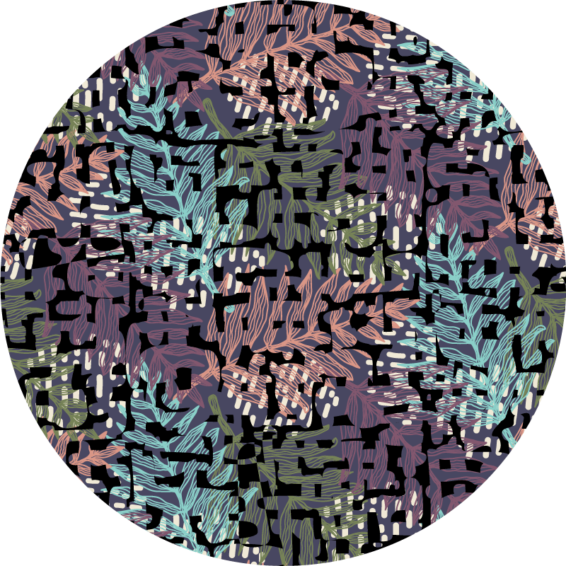 Vinyl tapijt bloemen en planten groene botanische elementen - TenStickers