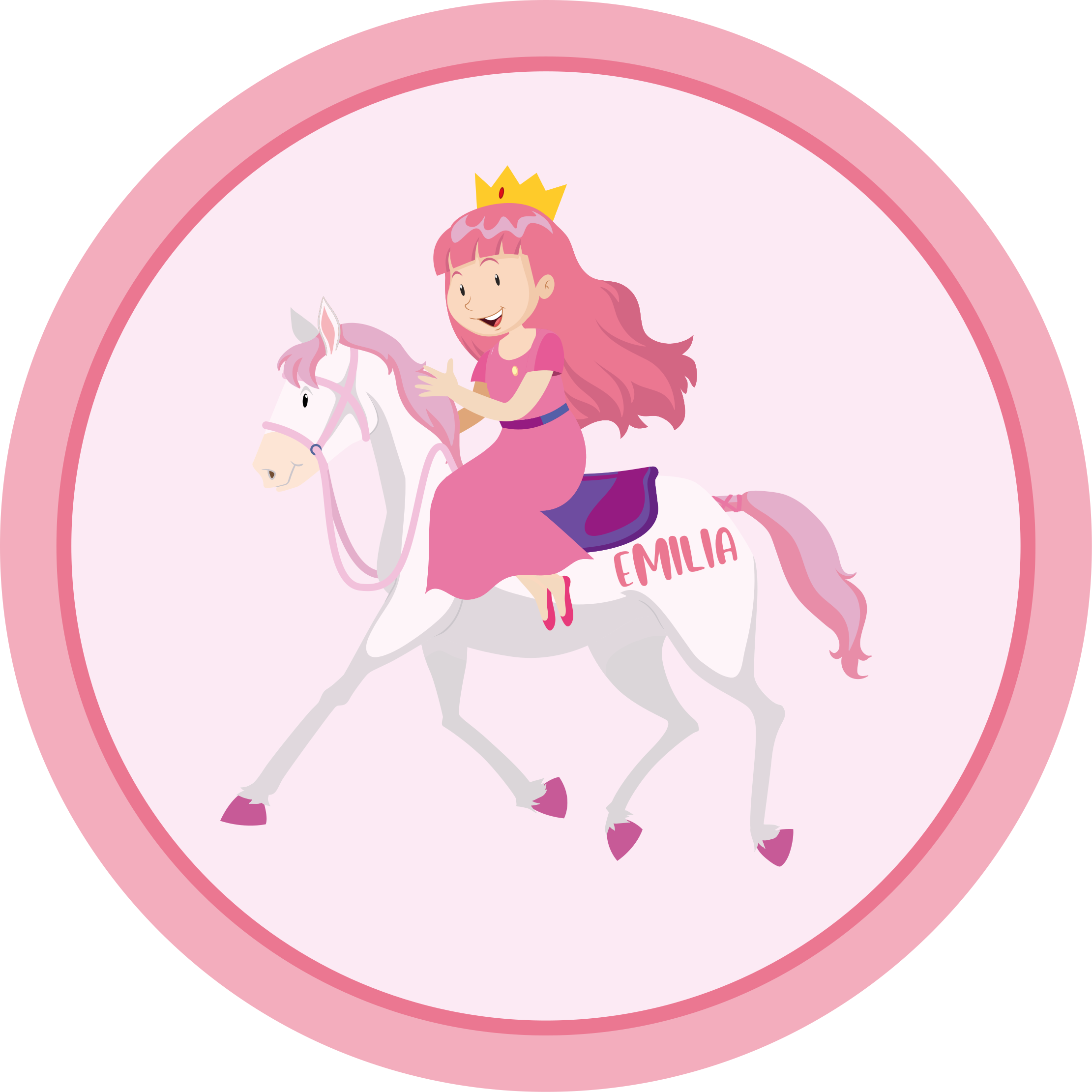 Vinyl tapijt voor meer kinderen prinses op een eenhoorn - TenStickers