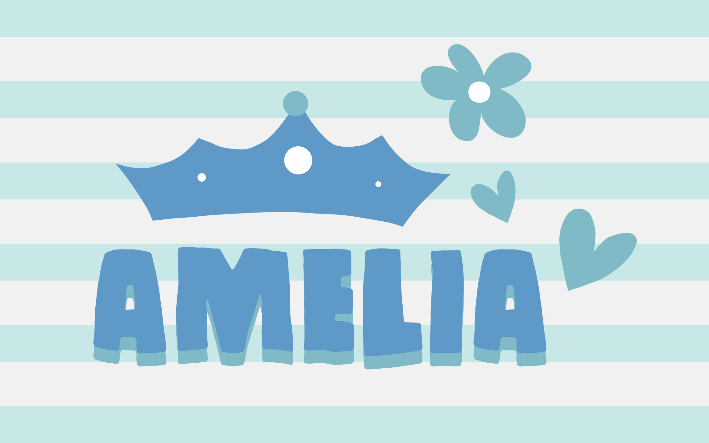 Vinyl tapijt met naam kroon naam plaatsing - TenStickers