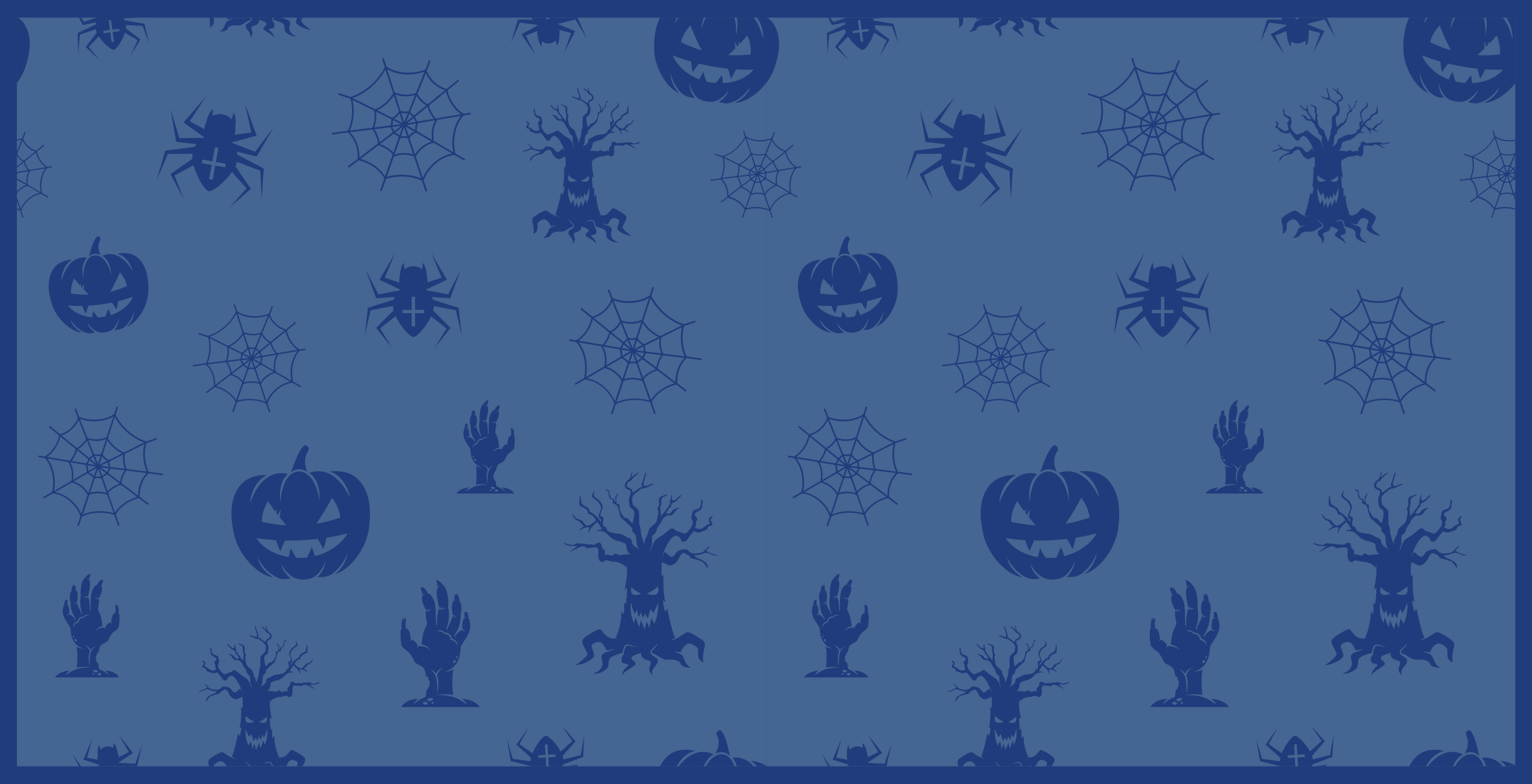 Blauw griezelig thema vinyl tapijt Halloween - TenStickers