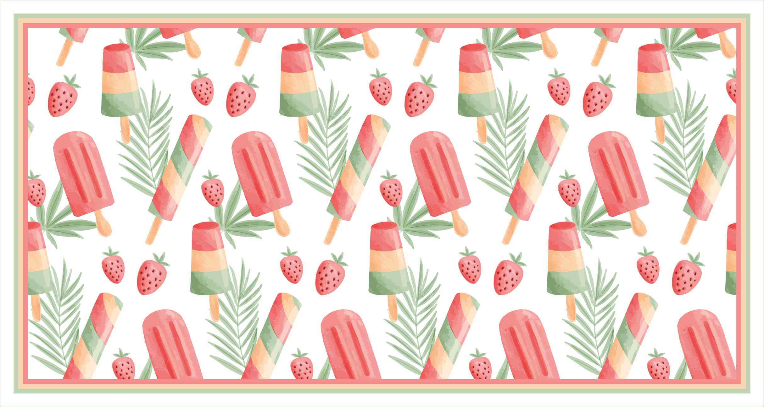 Kleurrijke ijsjes vinyl tapijt voor meer kinderen - TenStickers