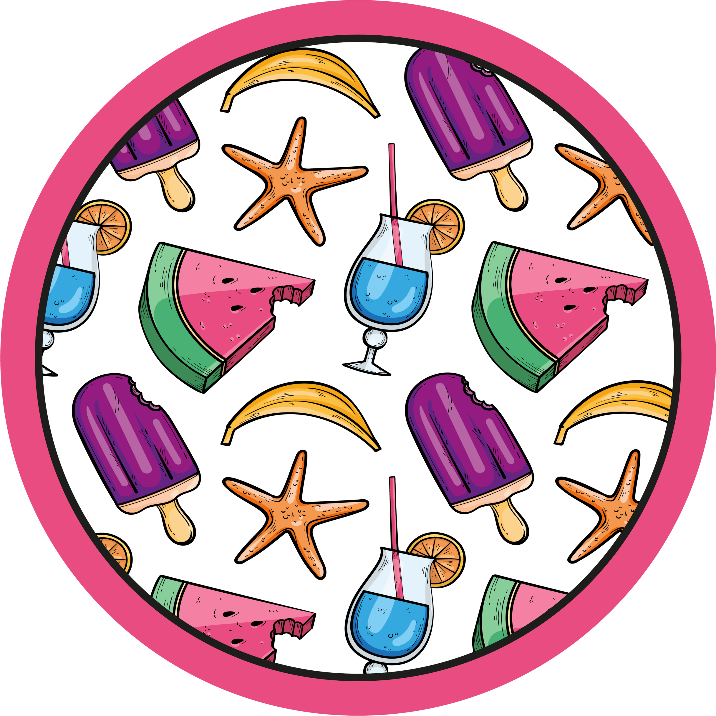 Kleurrijke zomertraktaties vinyl tapijt voor meer kinderen - TenStickers