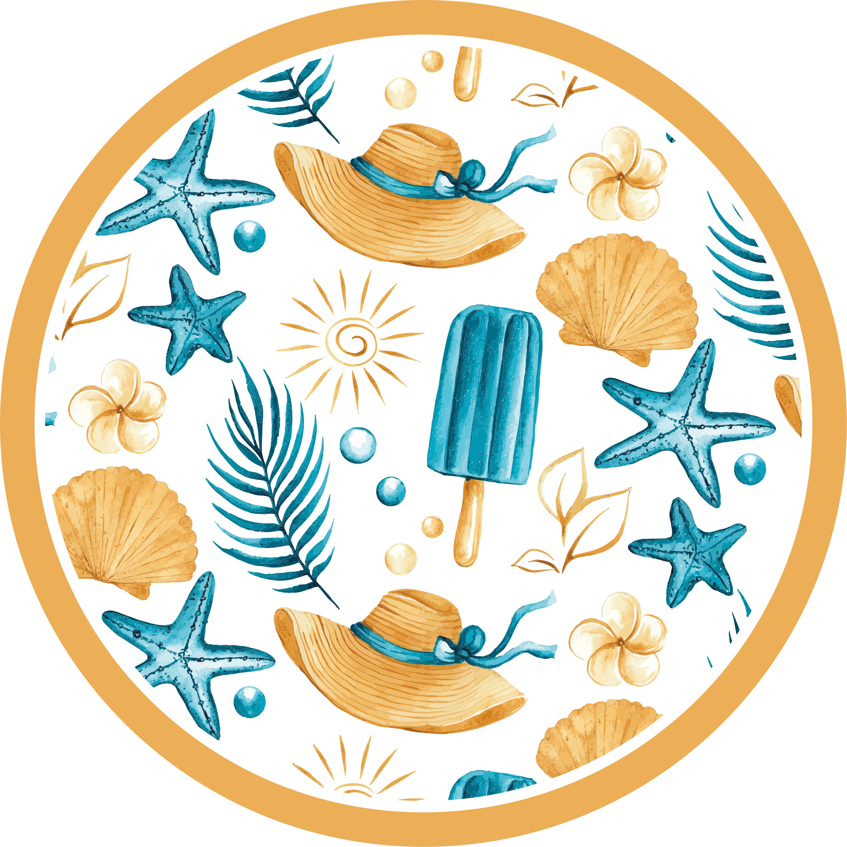 Zomervakantie vibes vinyl tapijt natuur - TenStickers