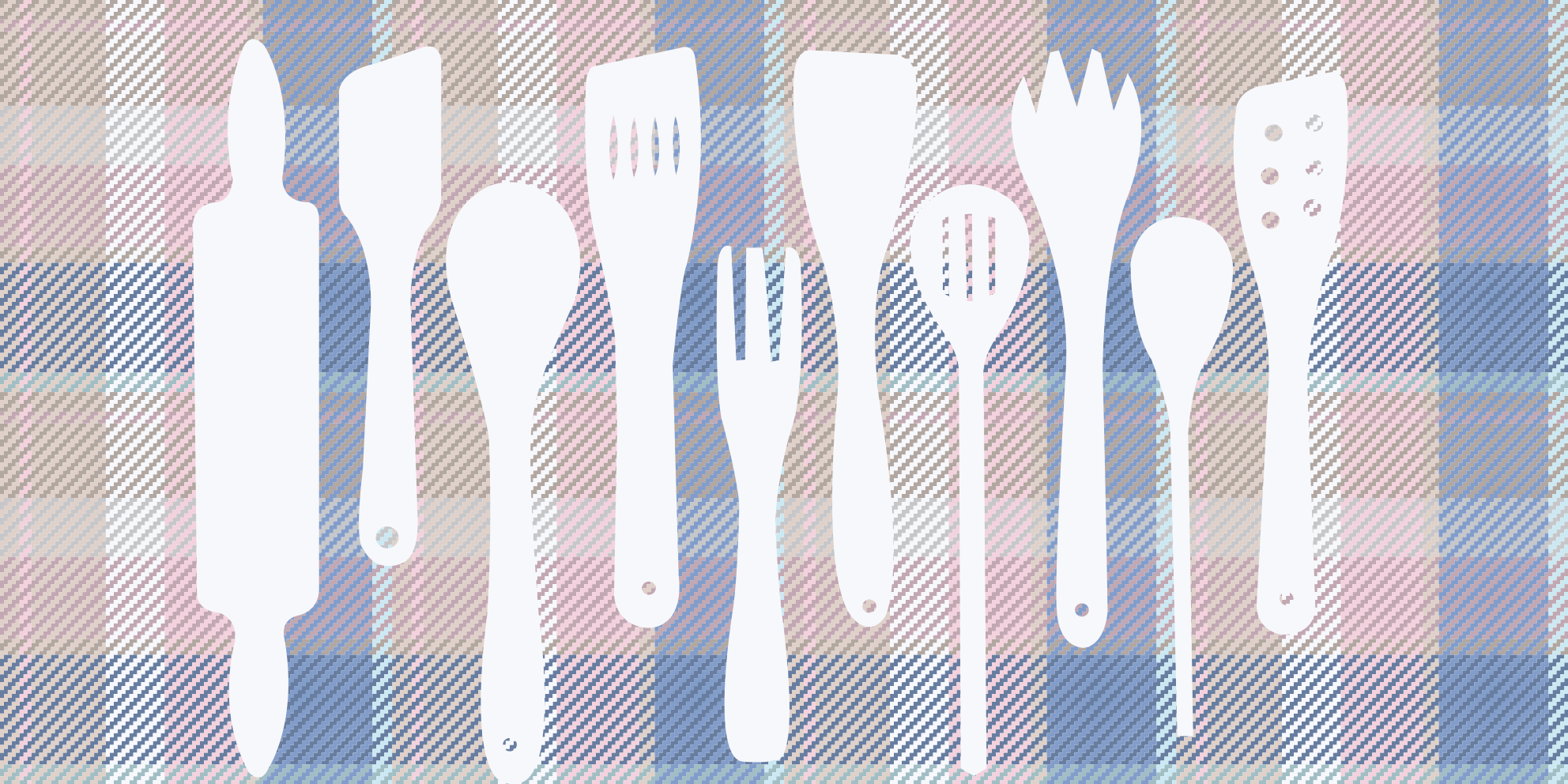 Silhouetten van kookgerei vinyl vloerkleed keuken - TenStickers