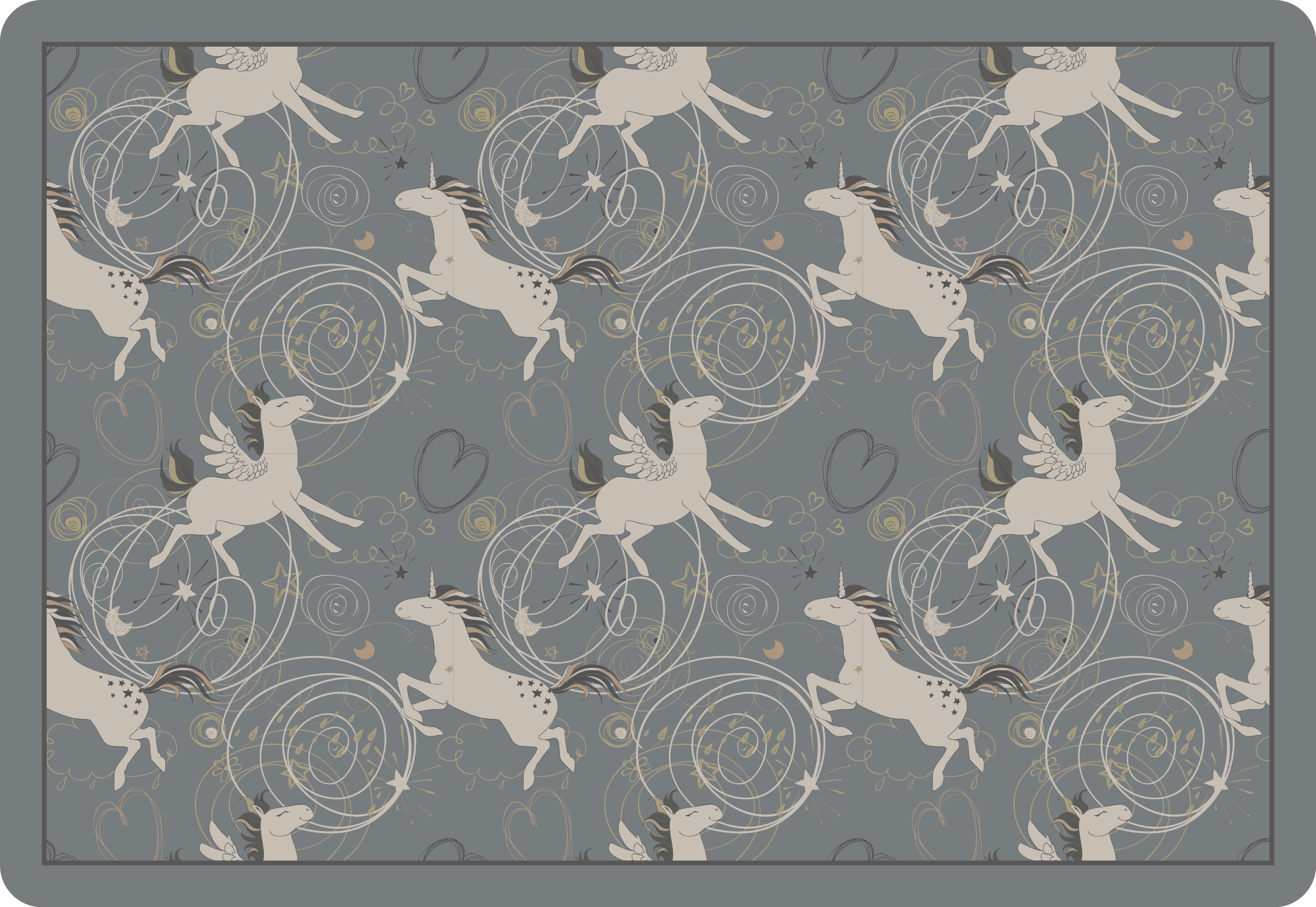 Grillig eenhoorns ontwerp vinyl tapijt kind - TenStickers