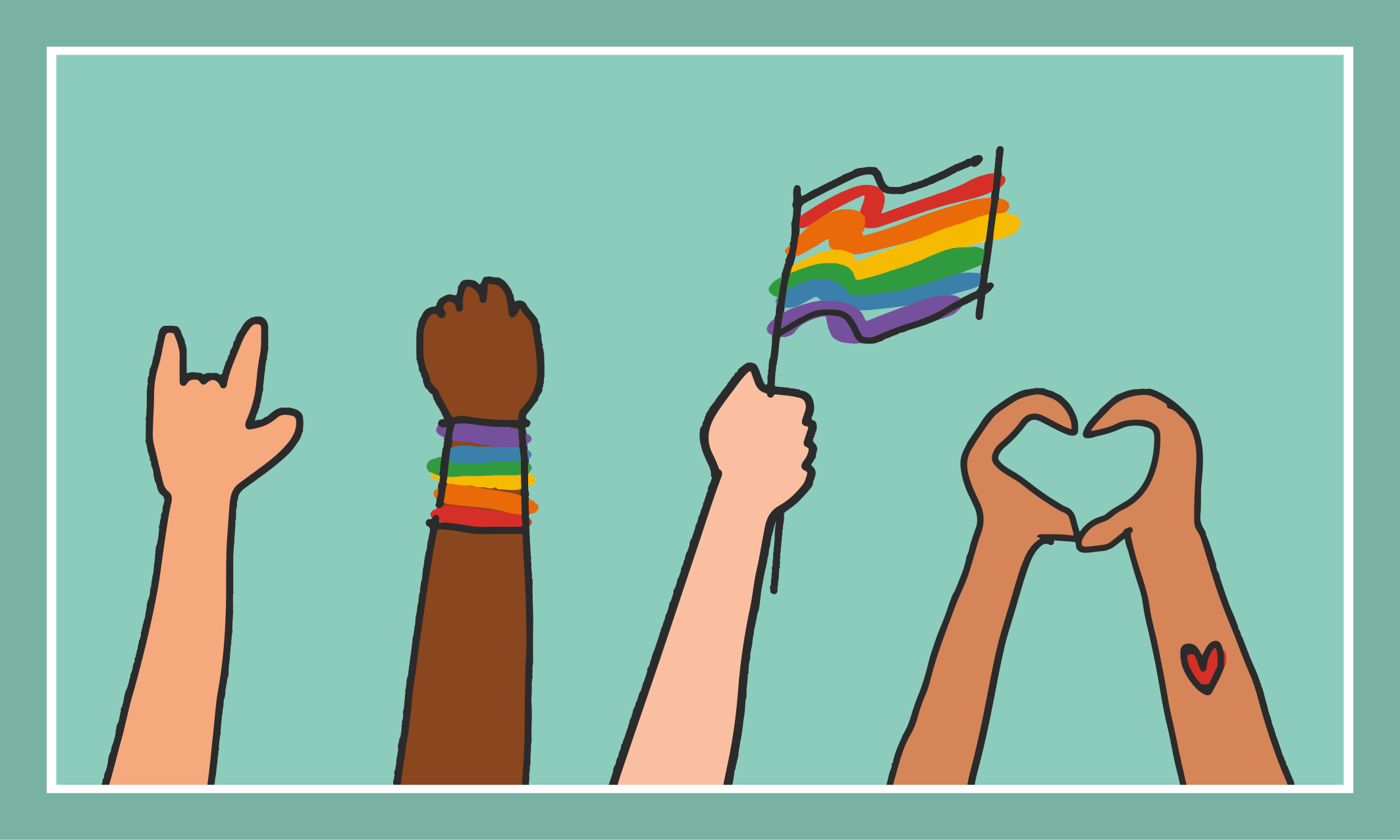 Moderne vinyl vloerkleed Gay pride-krabbelstijl - TenStickers