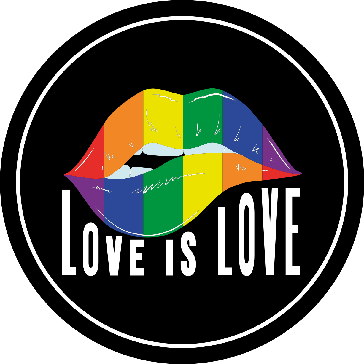 Kleurrijk lipmotief vinyl tapijt zinnen en teksten - TenStickers