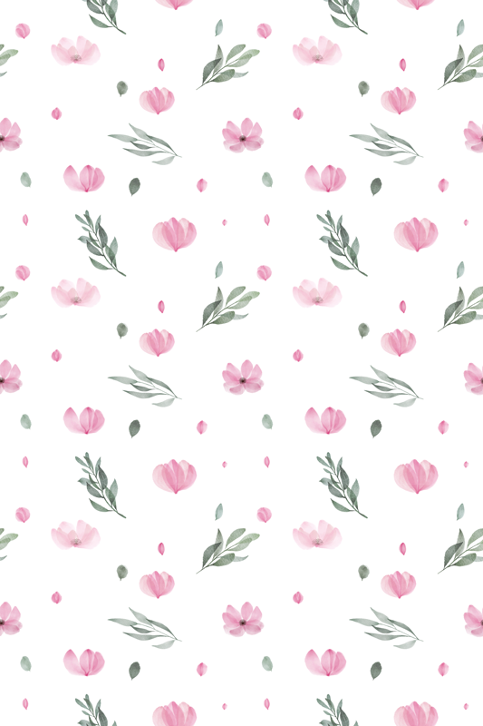 Charmante bloemenprints vinyl tapijt bloemen en planten - TenStickers