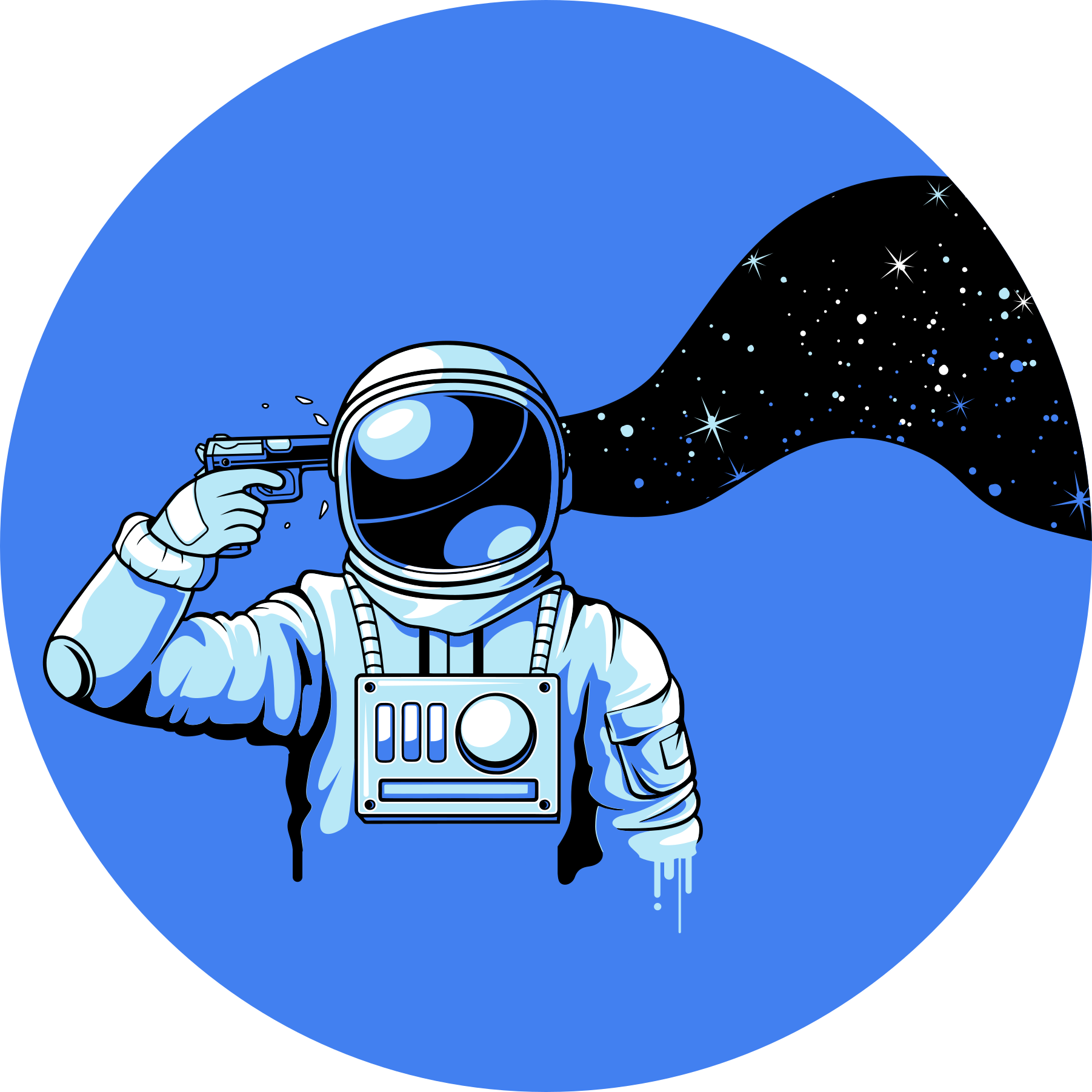 Astronaut kosmische scène vinyl tapijt tiener - TenStickers