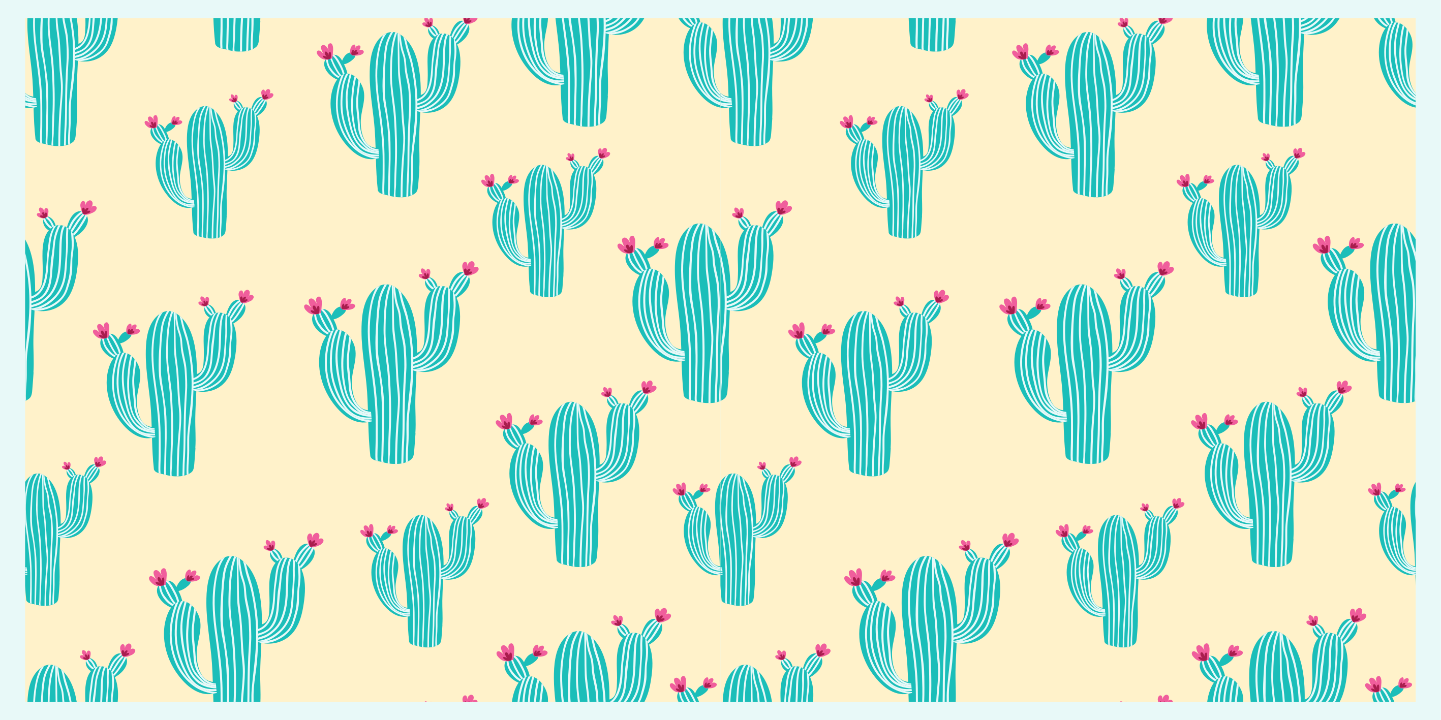 Cactusmotief vinyl tapijt natuur - TenStickers