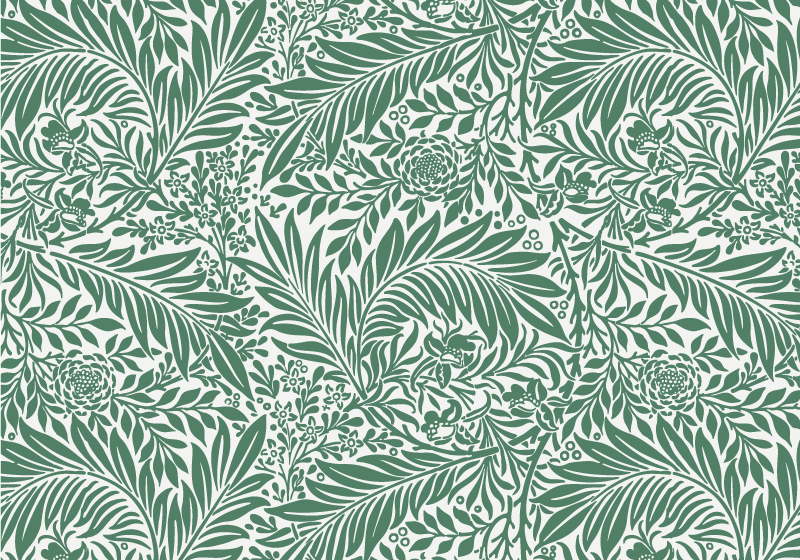 Vinyl tapijt bloemen en planten groene foliage patroon - TenStickers