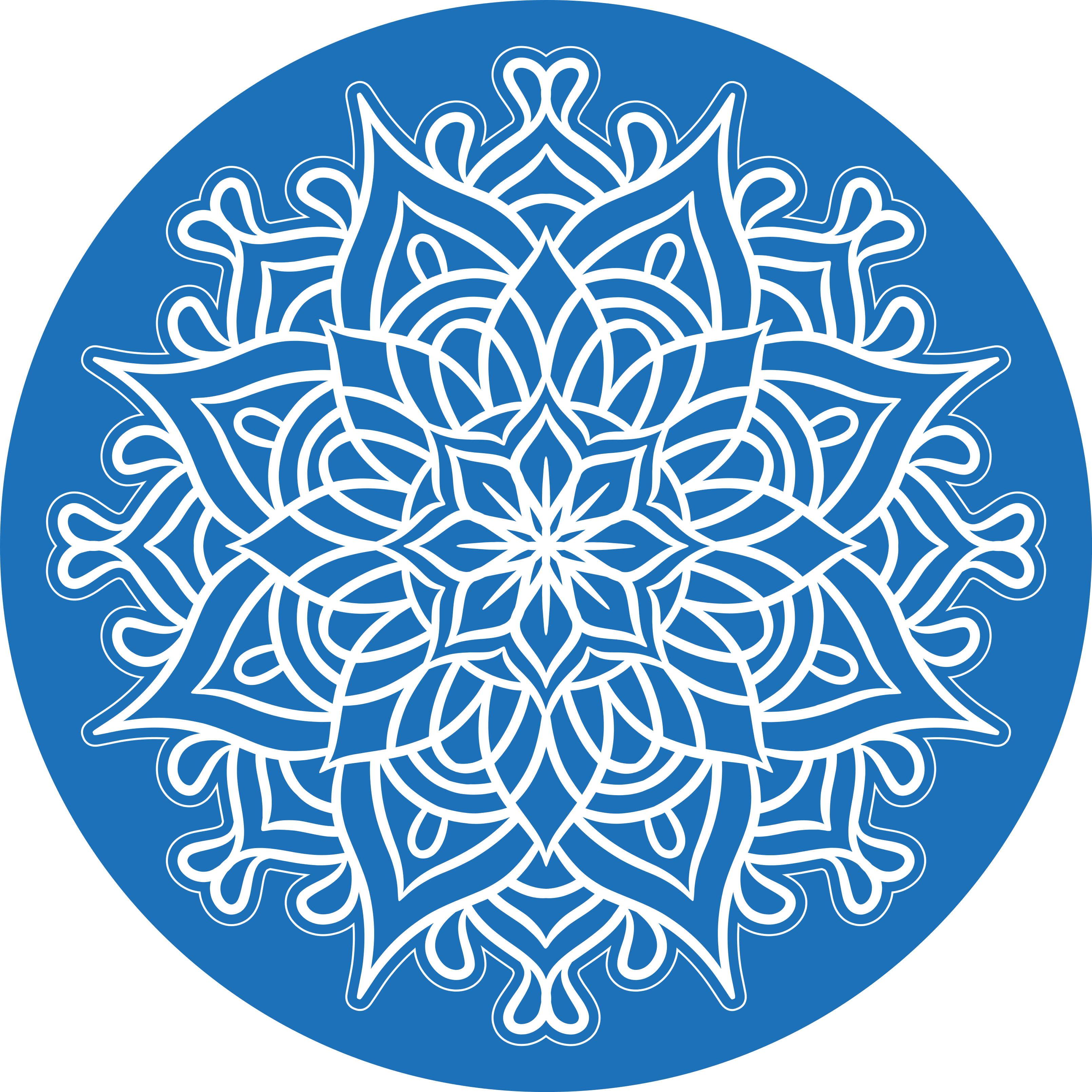 Ingewikkelde blauwe compositie vinyl tapijt mandala - TenStickers