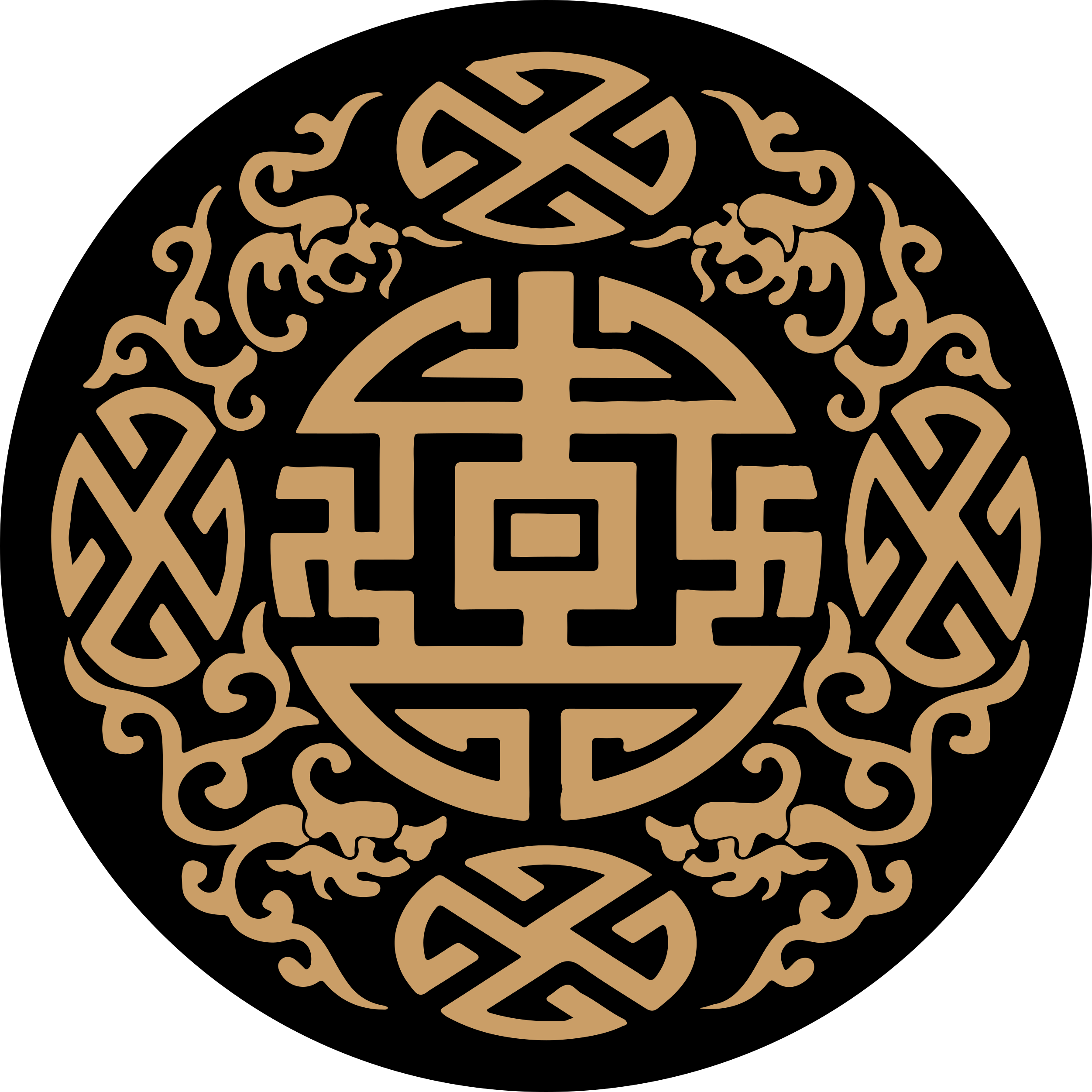 Cultureel symboolmotief vinyl vloerkleed rond - TenStickers