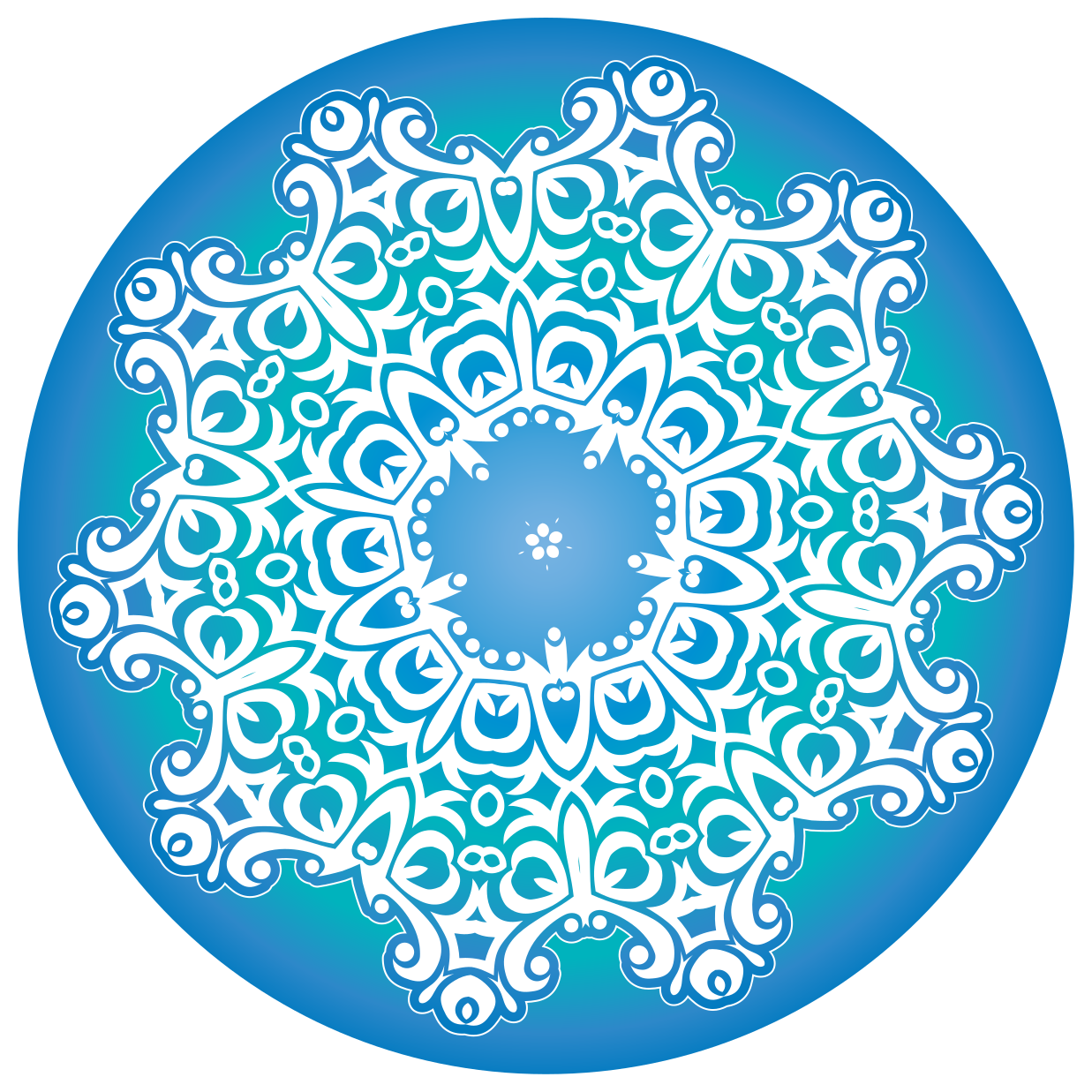 Uitgebreid botanisch ornament vinyl tapijt mandala - TenStickers