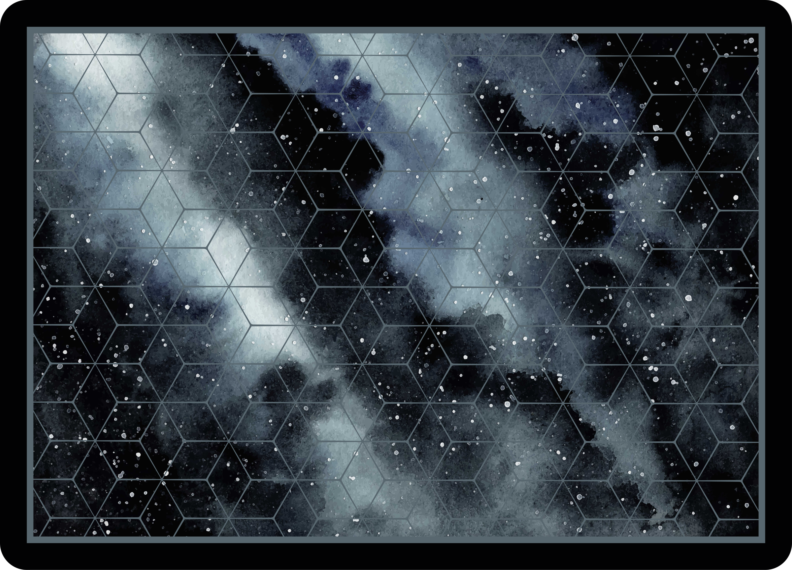 Hexagonaal sterrenstelselpatroon vinyl tapijt tiener - TenStickers