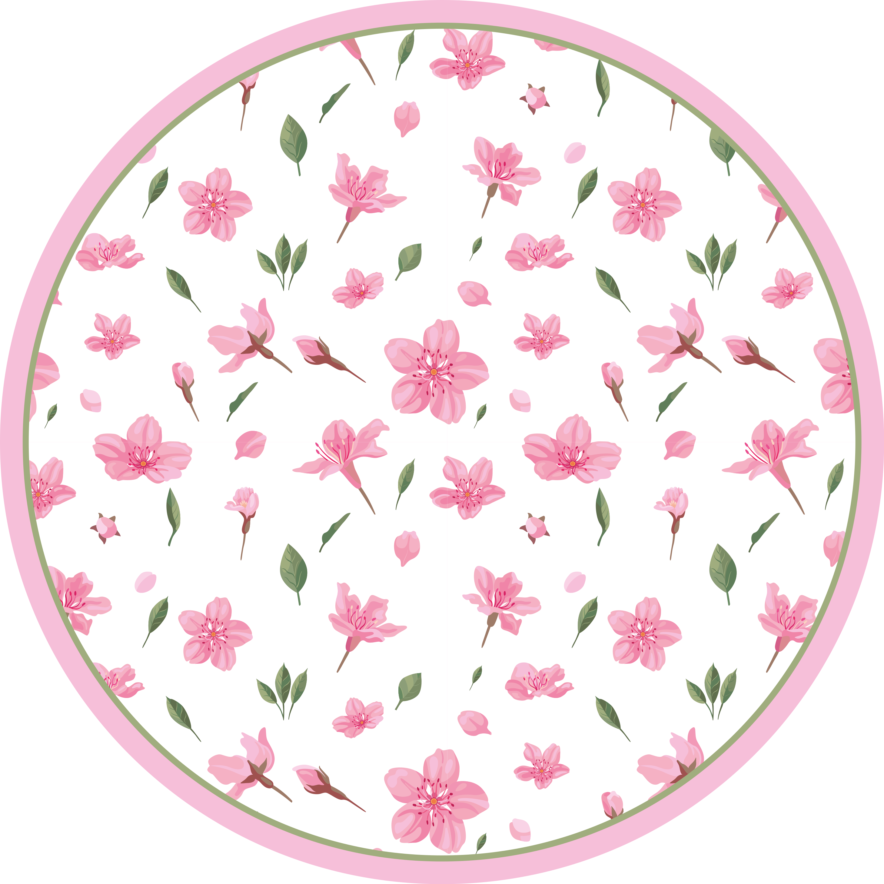 Bloeiende roze flora vinyl tapijt bloemen en planten - TenStickers