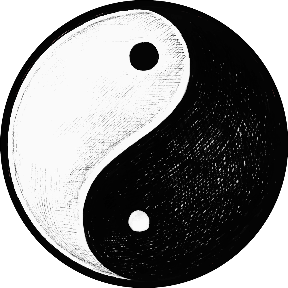 Yin yang-symbool vinyl vloerkleed rond - TenStickers