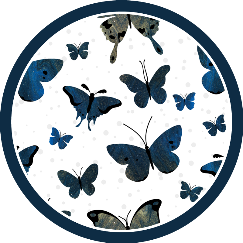 Blauw vlindermotief dieren vinyl tapijt - TenStickers