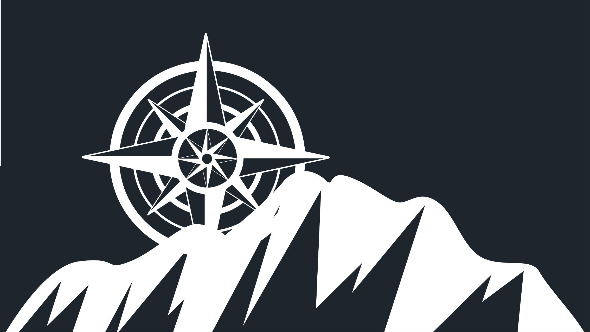 Kompas berg kunstwerk vinyl tapijt modern - TenStickers