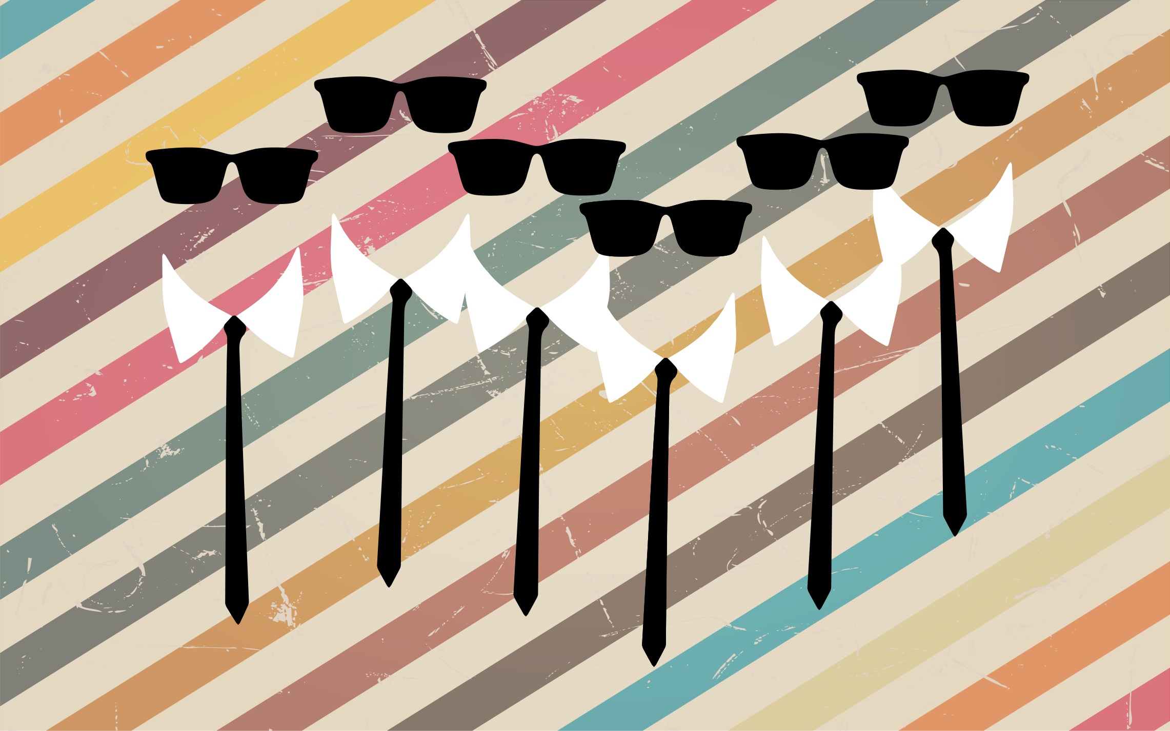 Knappe groepskleding vinyl tapijt met strepen - TenStickers