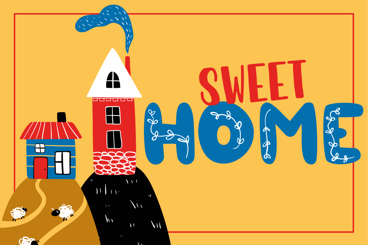 Zoet thuis vinyl tapijt ontvangst hal - TenStickers